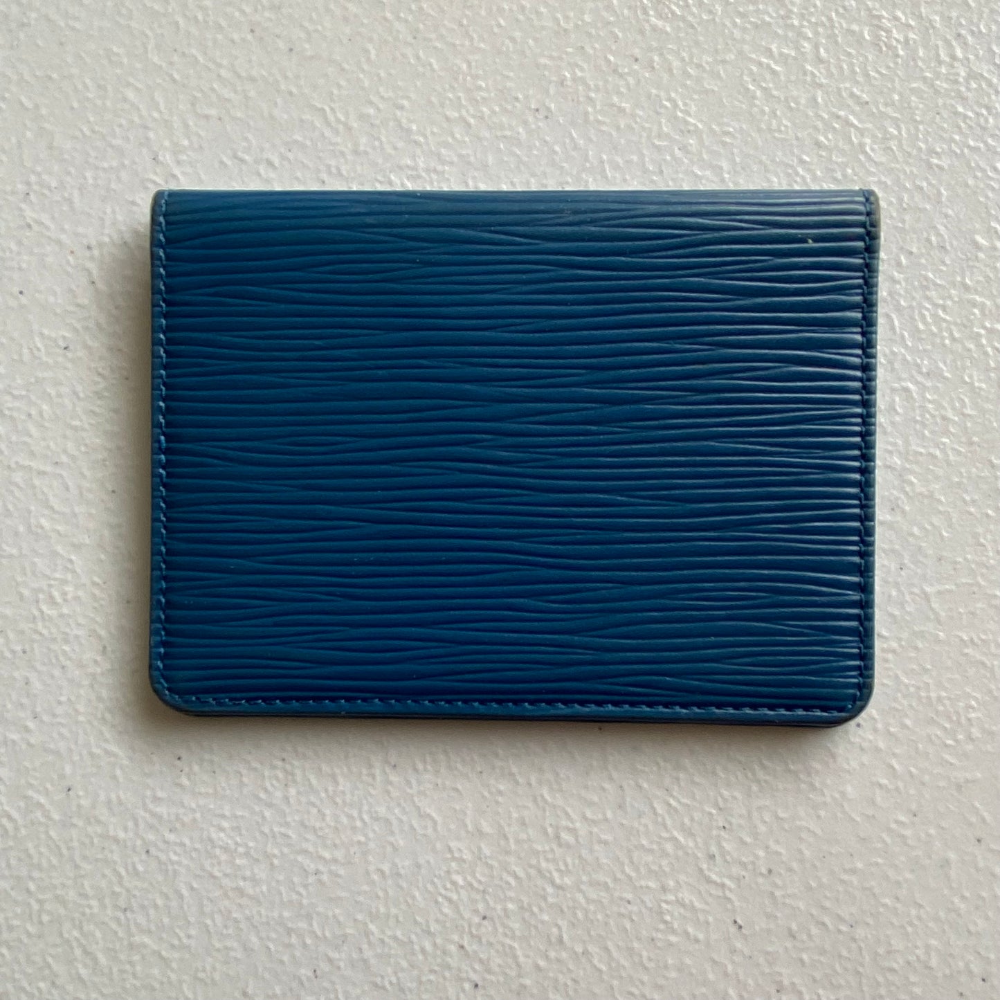 Louis Vuitton blue Epi leather ID pass card holder SP1010 Authentic with COA 4.5x3.7
