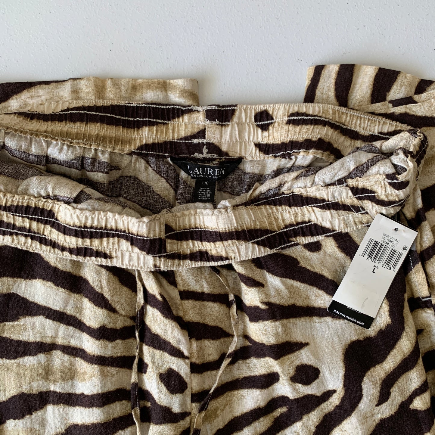 Lauren Ralph Lauren womens NWT animal print linen pants size L
