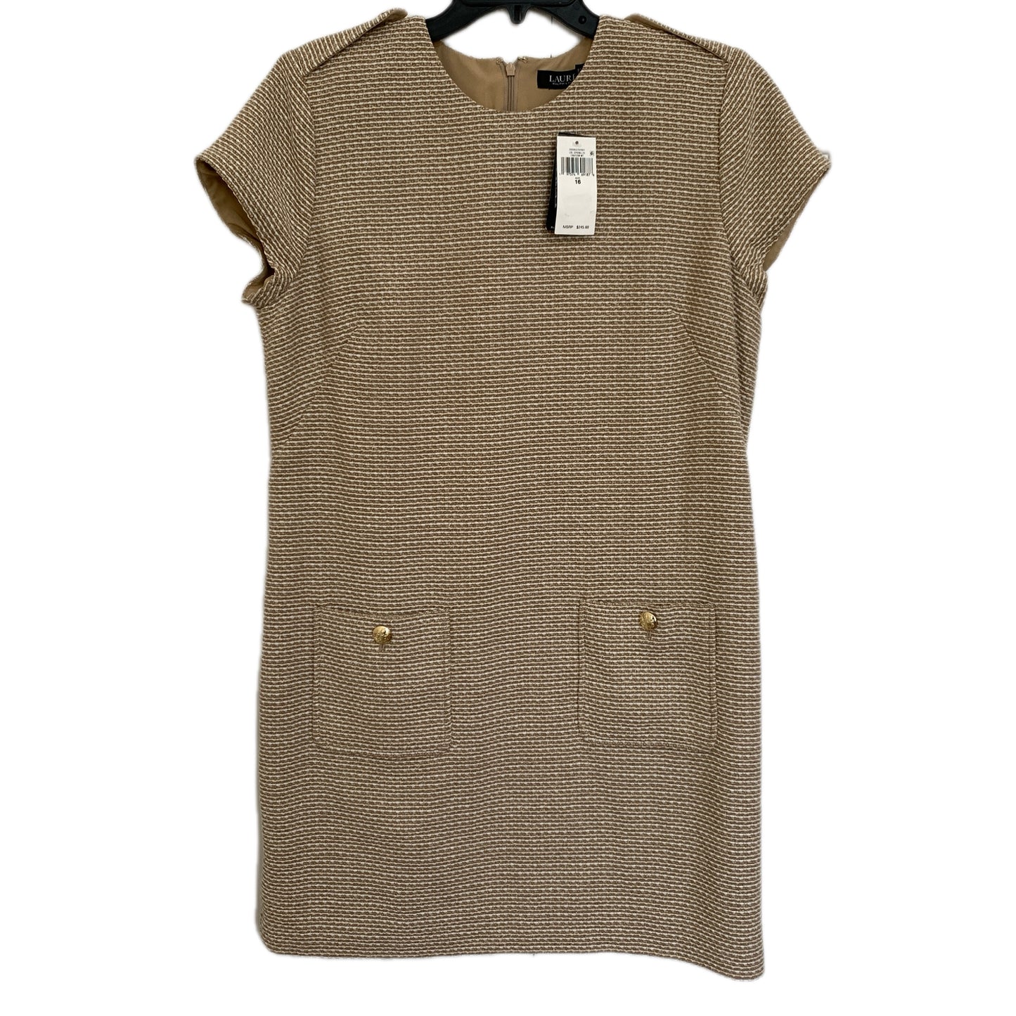 Lauren Ralph Lauren Women’s NWT tan/cream business causal dress size 16