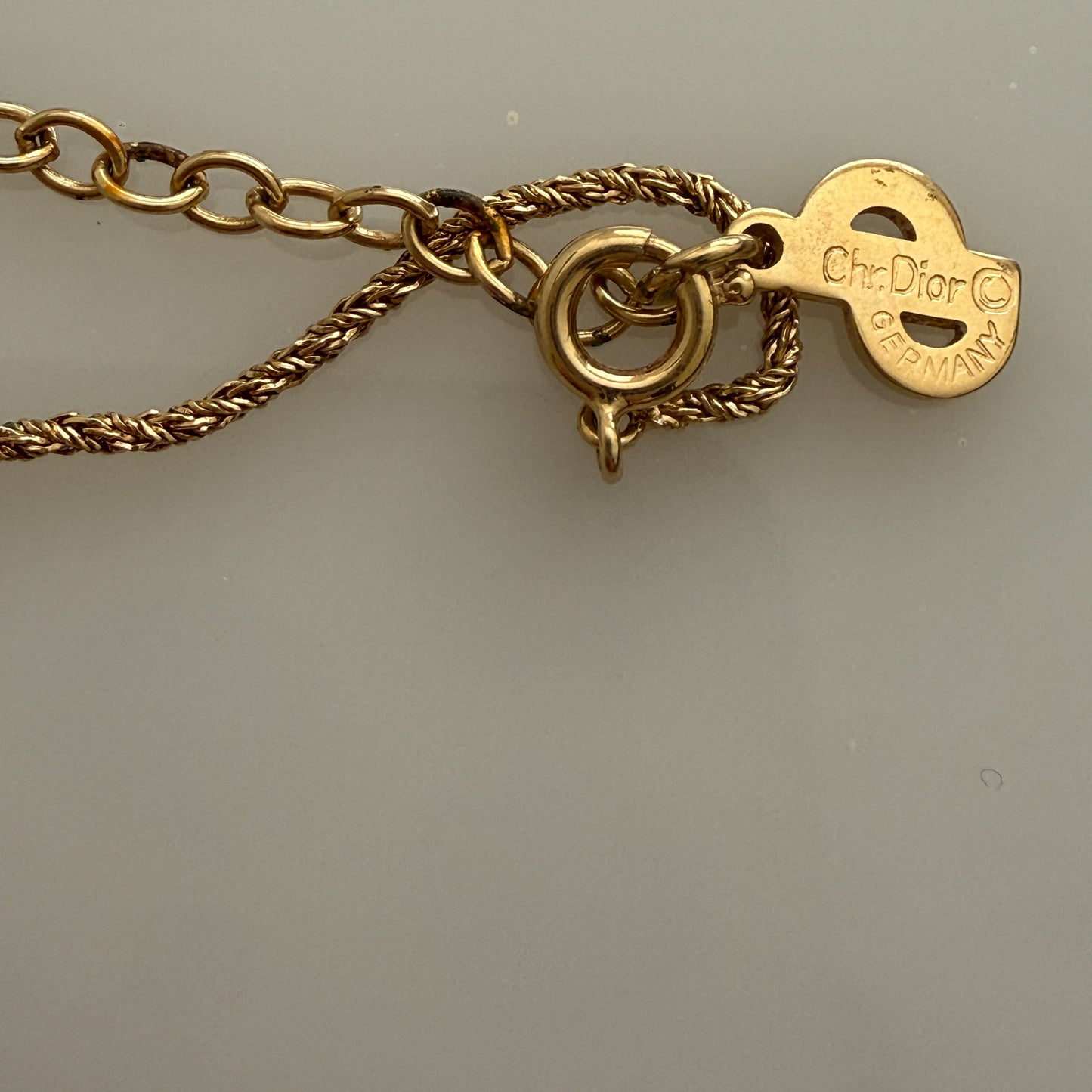 Christian Dior CD logo pendant necklace authentic with COA