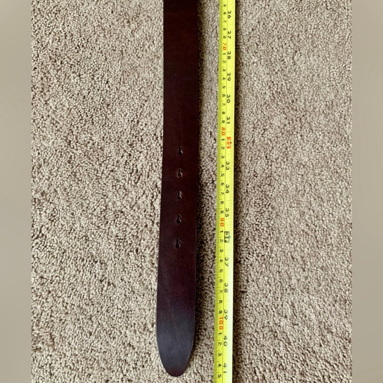 Authentic Dolce & Gabbana unisex brown leather logo belt with dust bag size 95 cm/38 inch