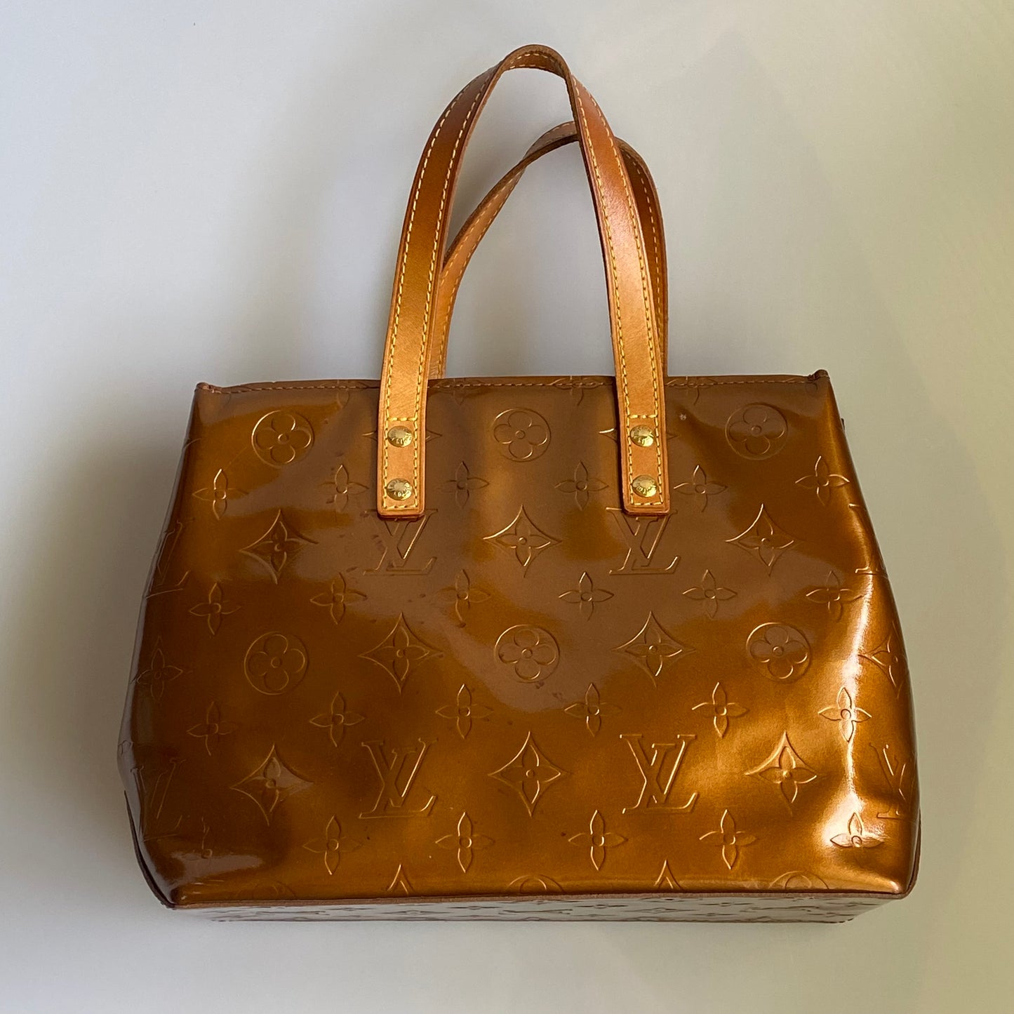 Louis Vuitton monogram bronze vernis tote bag purse mi1011 authentic with coa