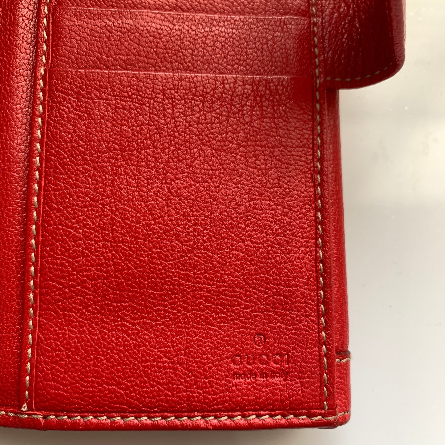 Gucci women’s sherry line long red leather wallet authentic with COA