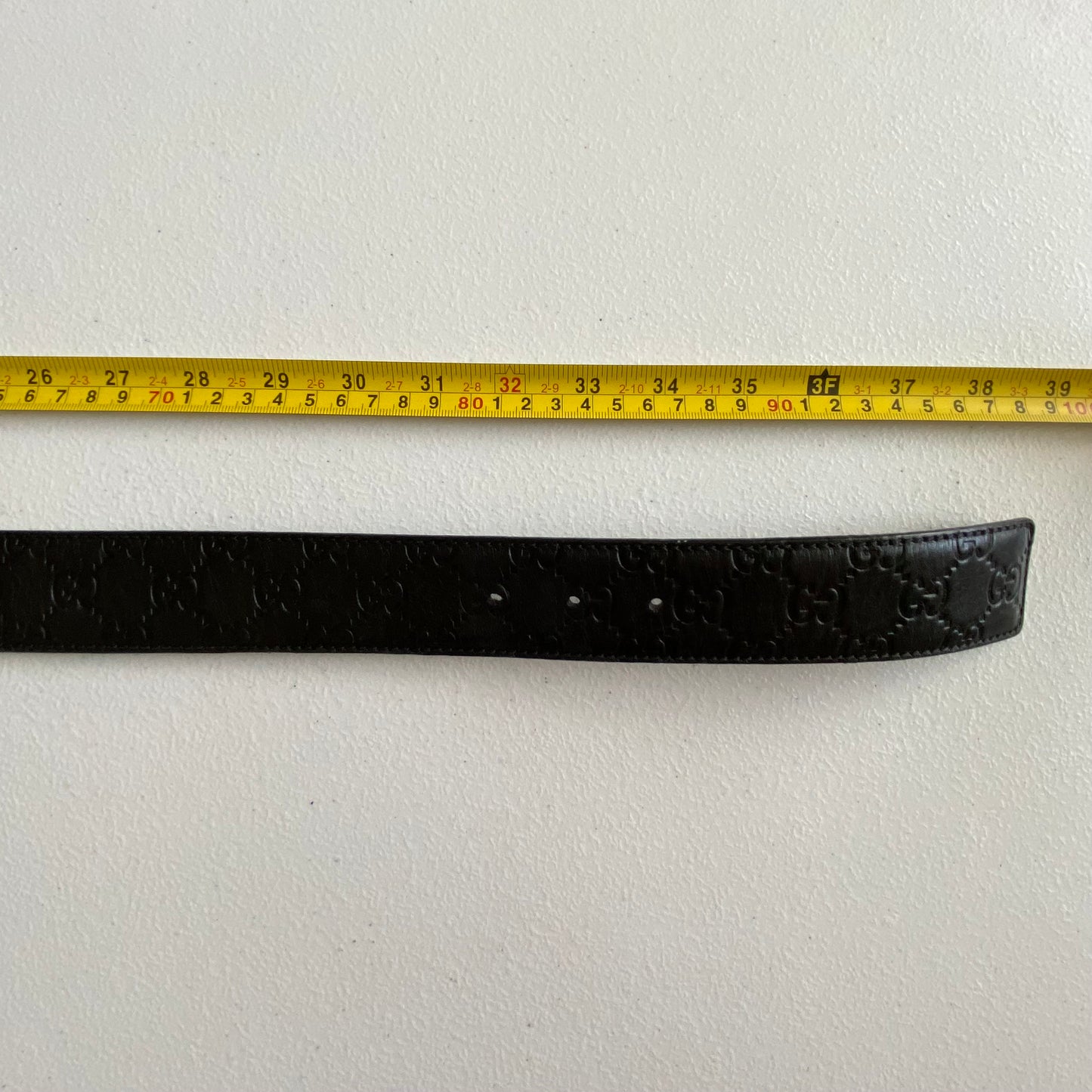 Gucci unisex signature guccissima black leather belt Authentic with COA size 90 cm 36 inch length