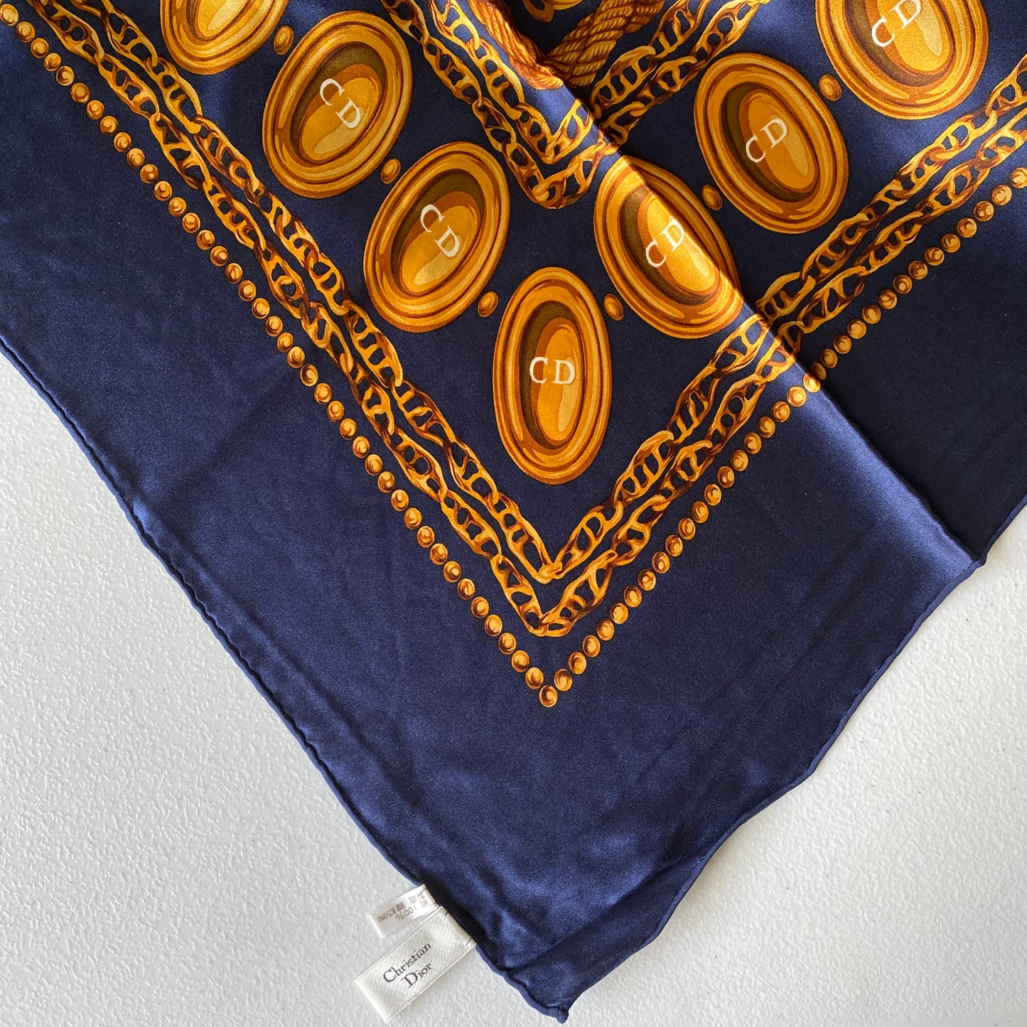 Dior large square silk Scarf Authentic with coa 33.5 inch