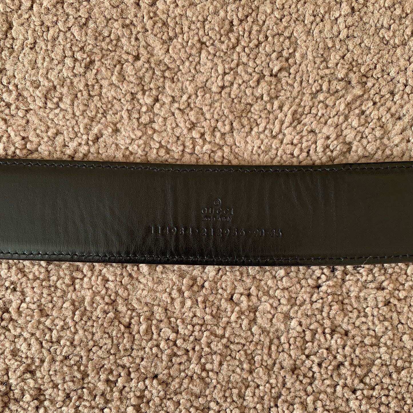 Authentic Gucci unisex signature guccissima black leather belt