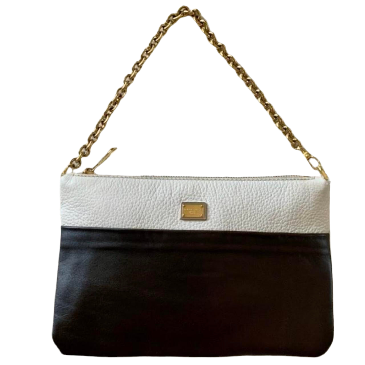 Authentic Dolce & Gabbana two color leather clutch bag