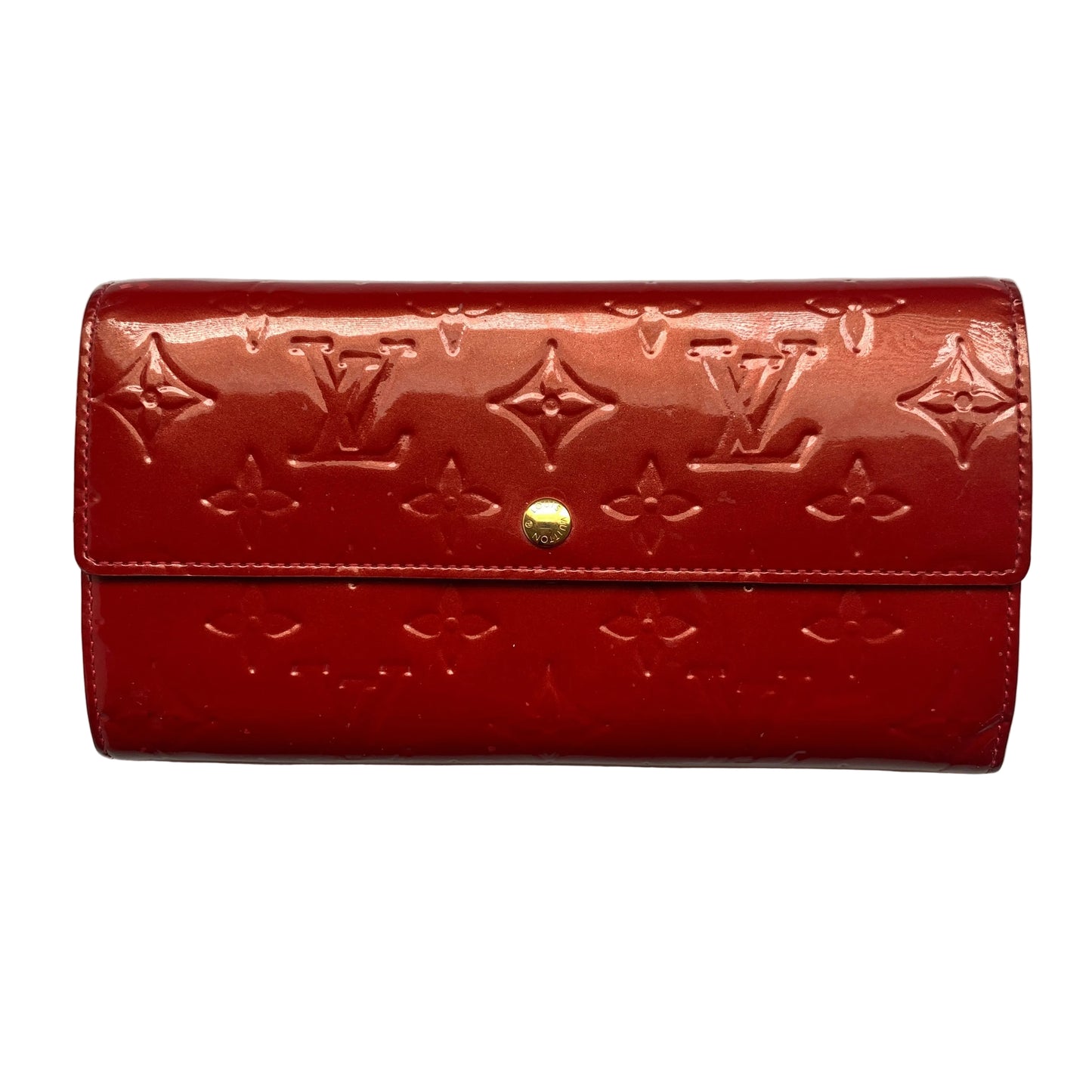 Louis Vuitton vernis red long wallet TS0112 Authentic with COA 7.5x4