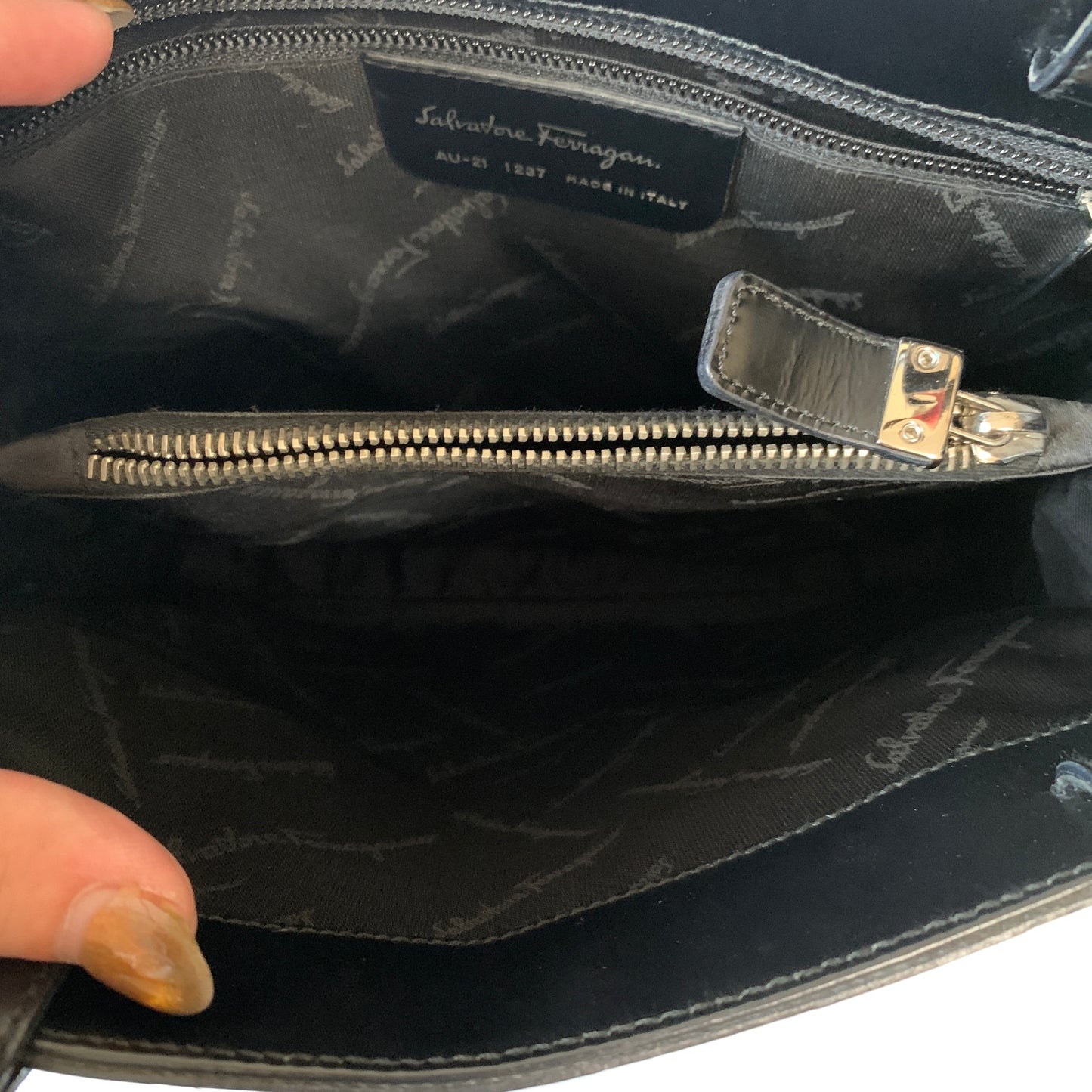 Salvatore Ferragamo full gancini logo embossed shoulder bag authentic with COA