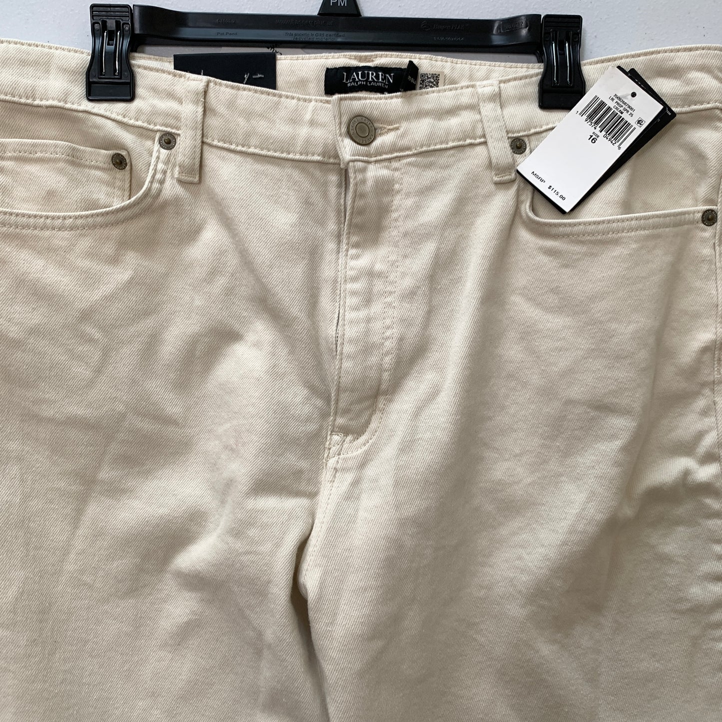 Lauren Ralph Lauren Women’s NWT High Rise straight ankle cream Jeans Size 16