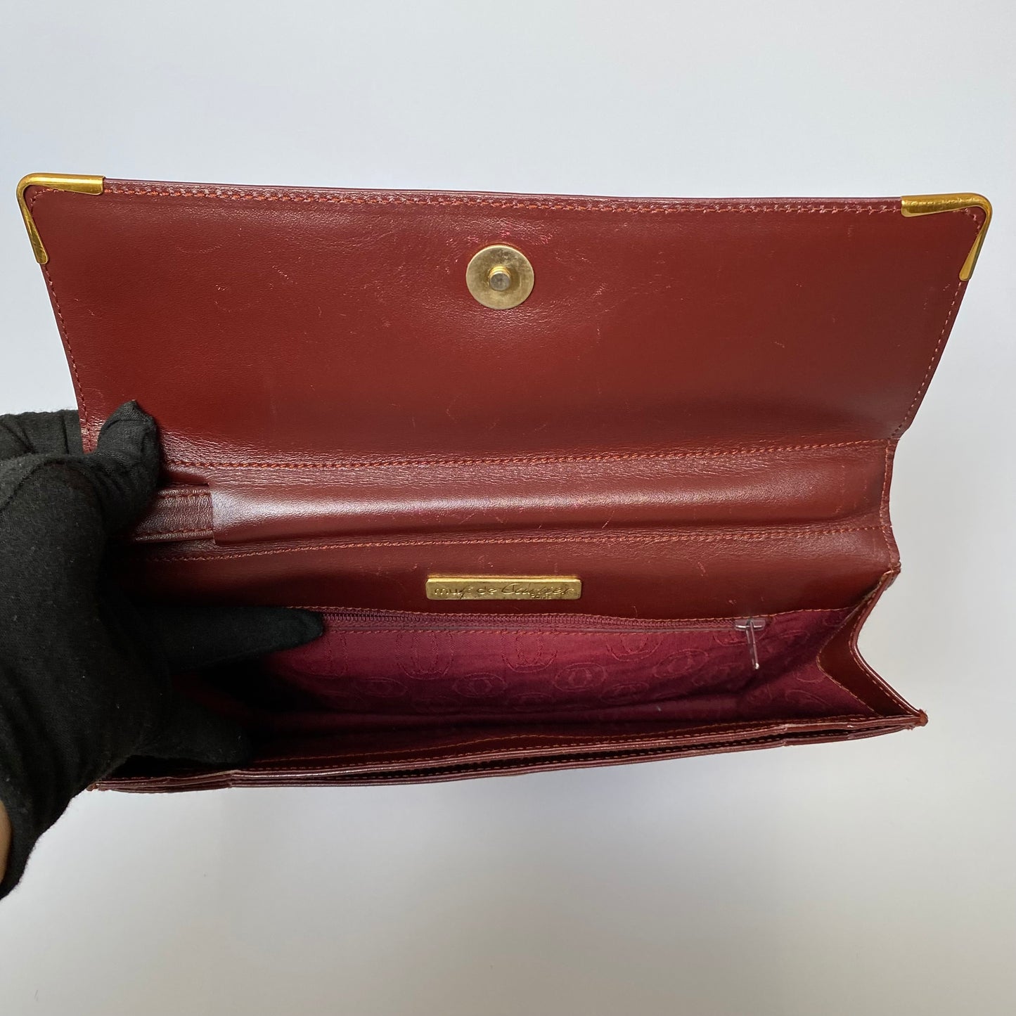 Cartier  burgundy leather Clutch bag Authentic with COA