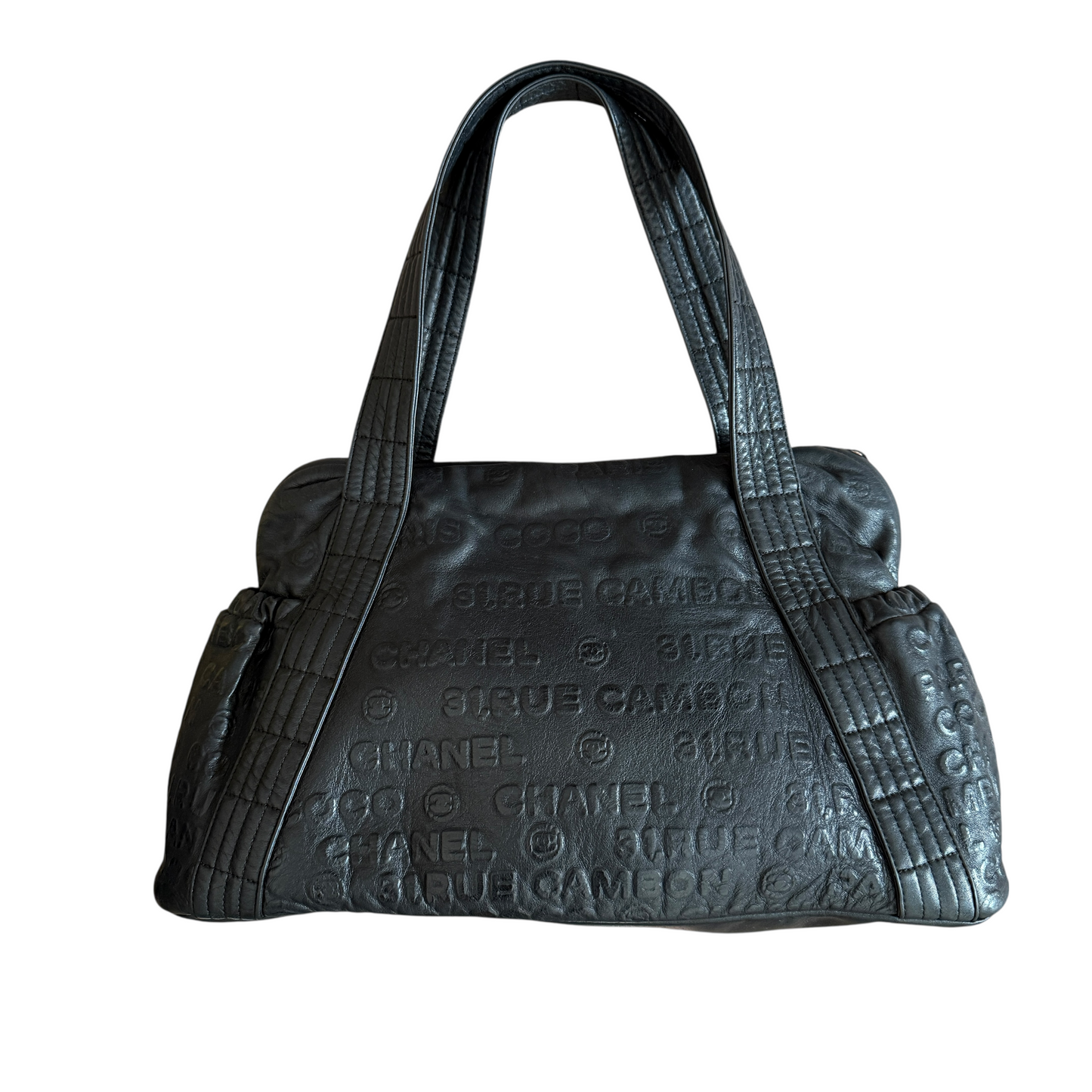 Chanel 31 Rue Cambon Unlimited Bowling black Leather Shoulder bag authentic wit