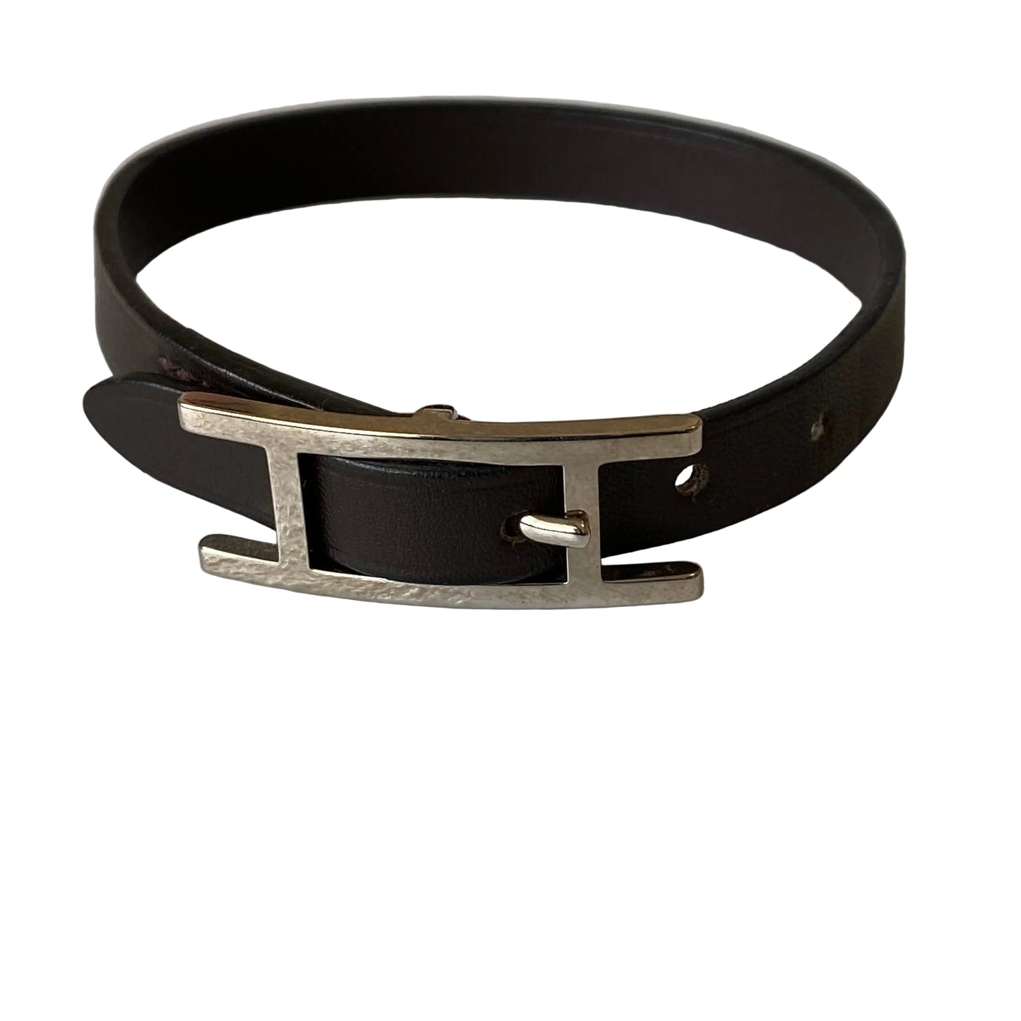 Hermes leather Bracelet Authentic with coa