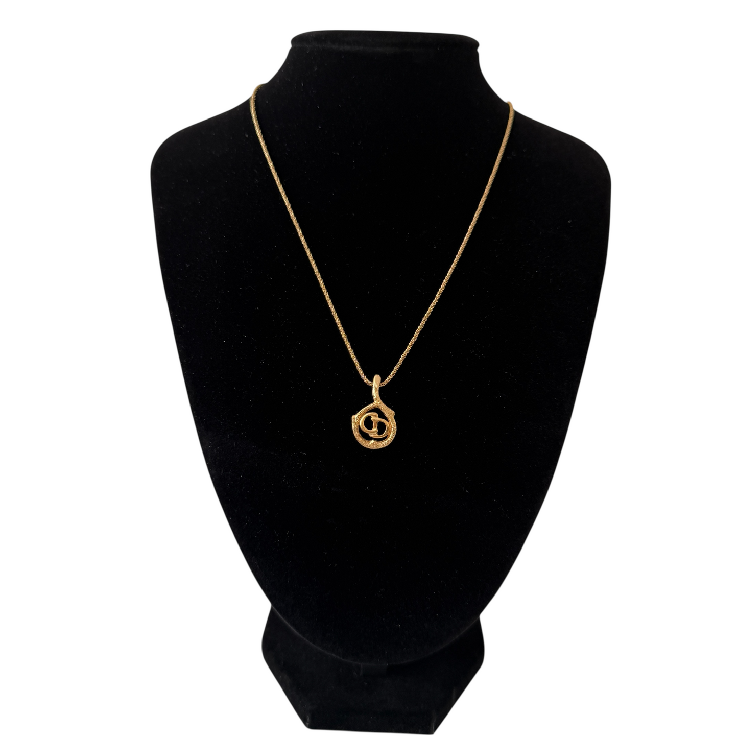 Christian Dior CD logo pendant necklace authentic with COA