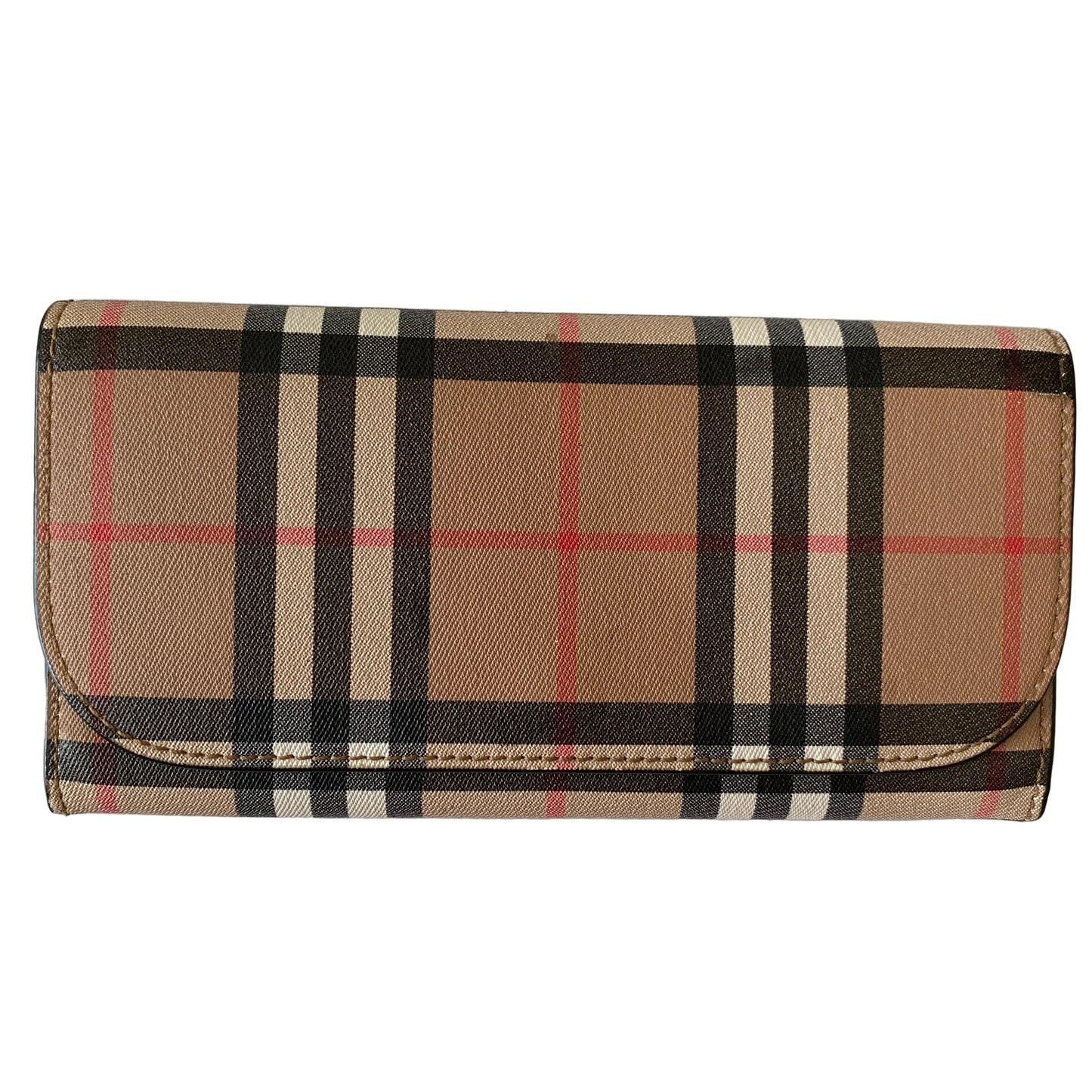 Burberry women’s check long wallet authentic with COA 3.6x7.5”