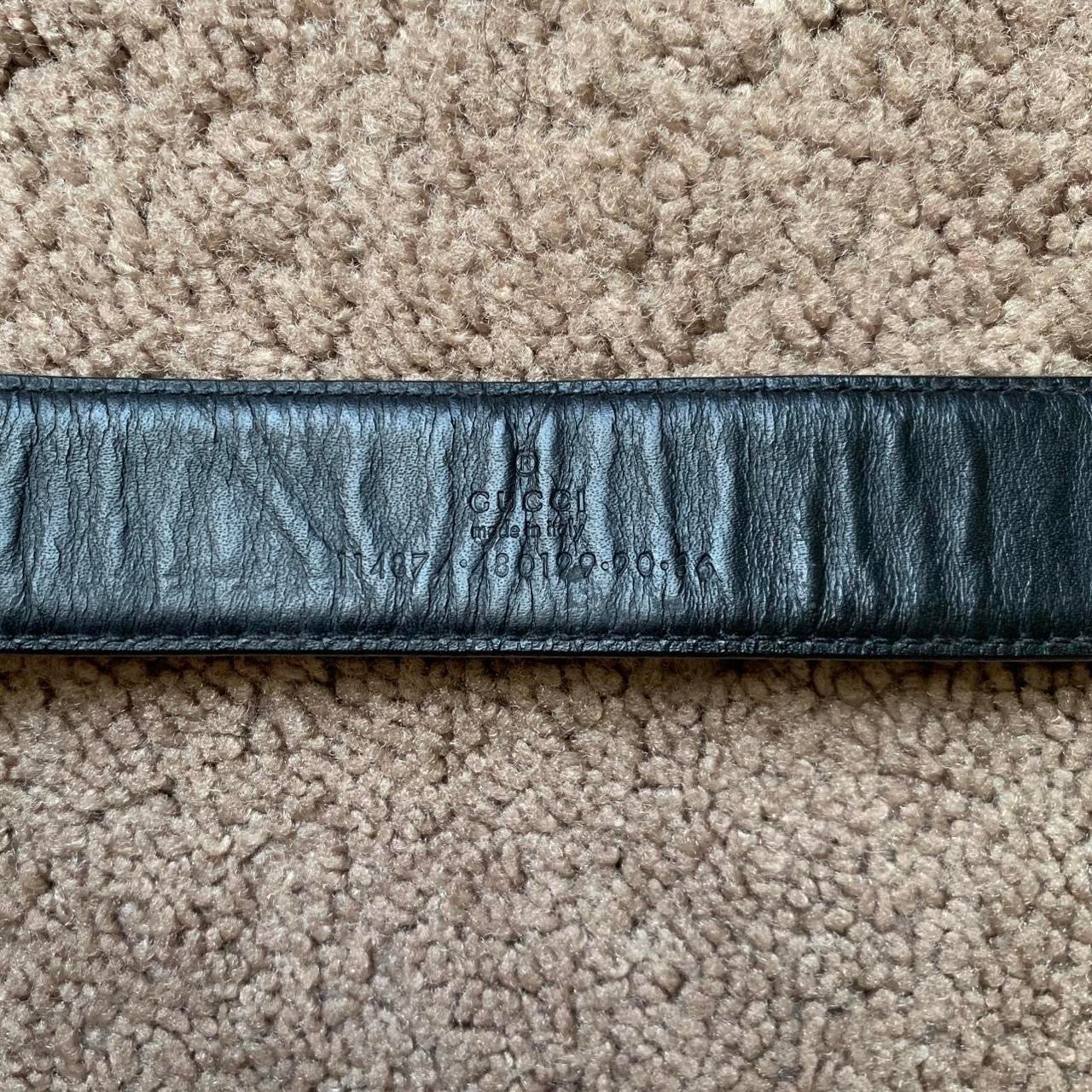 Authentic Gucci unisex monogram black canvas and leather belt 90 cm 36 inch