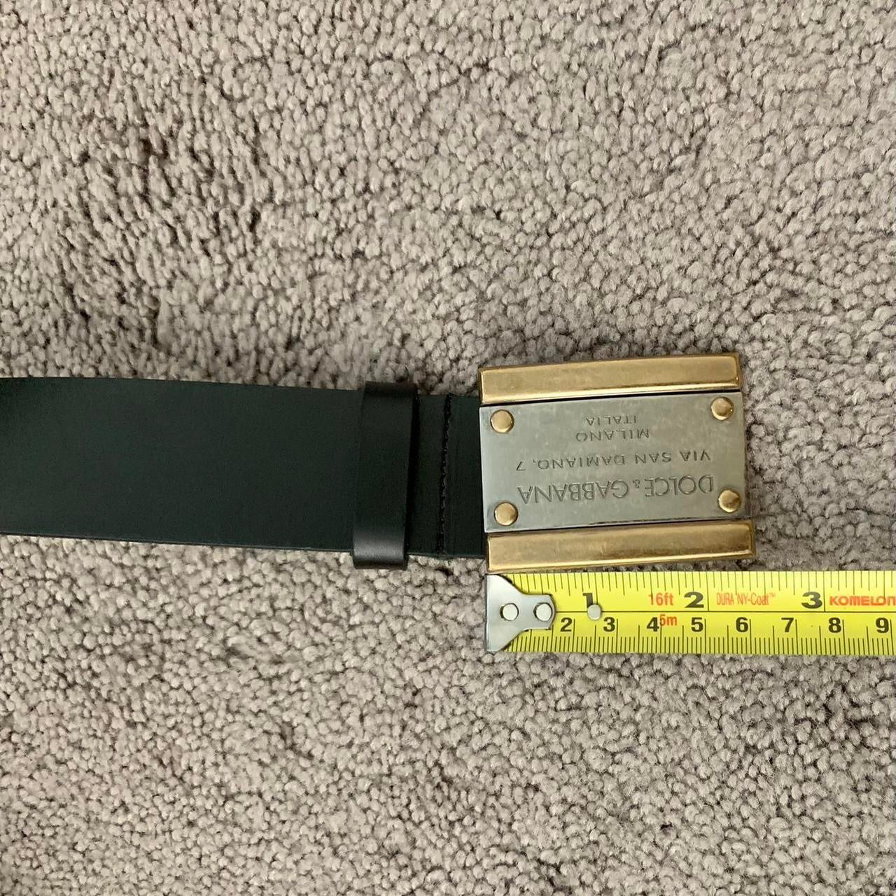 Authentic Dolce & Gabbana unisex black leather belt size 90 cm/36” with dust bag