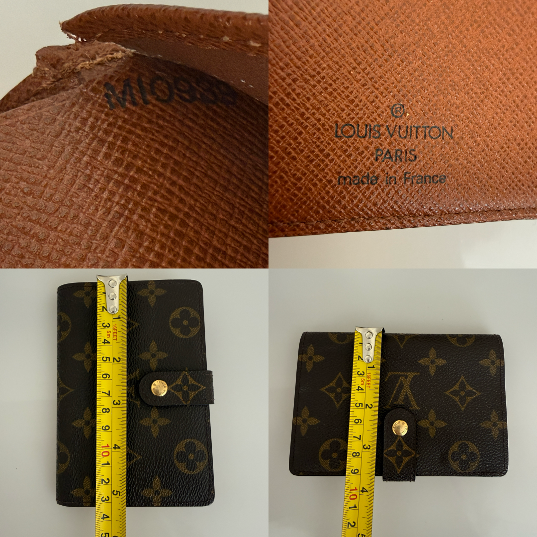 Louis Vuitton monogram compact wallet authentic with COA kisslock