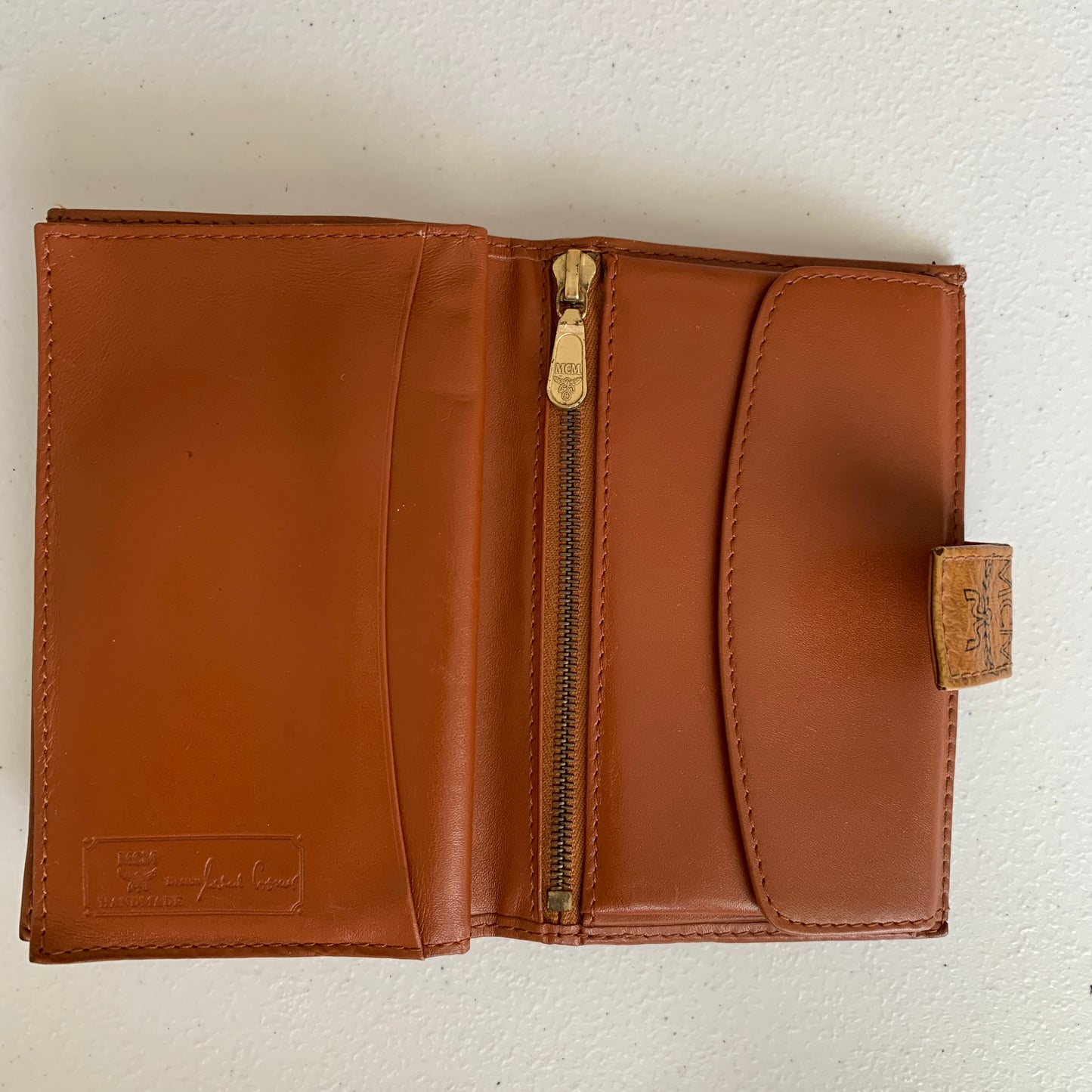 MCM cognacwallet authentic with COA 5.5x3.7