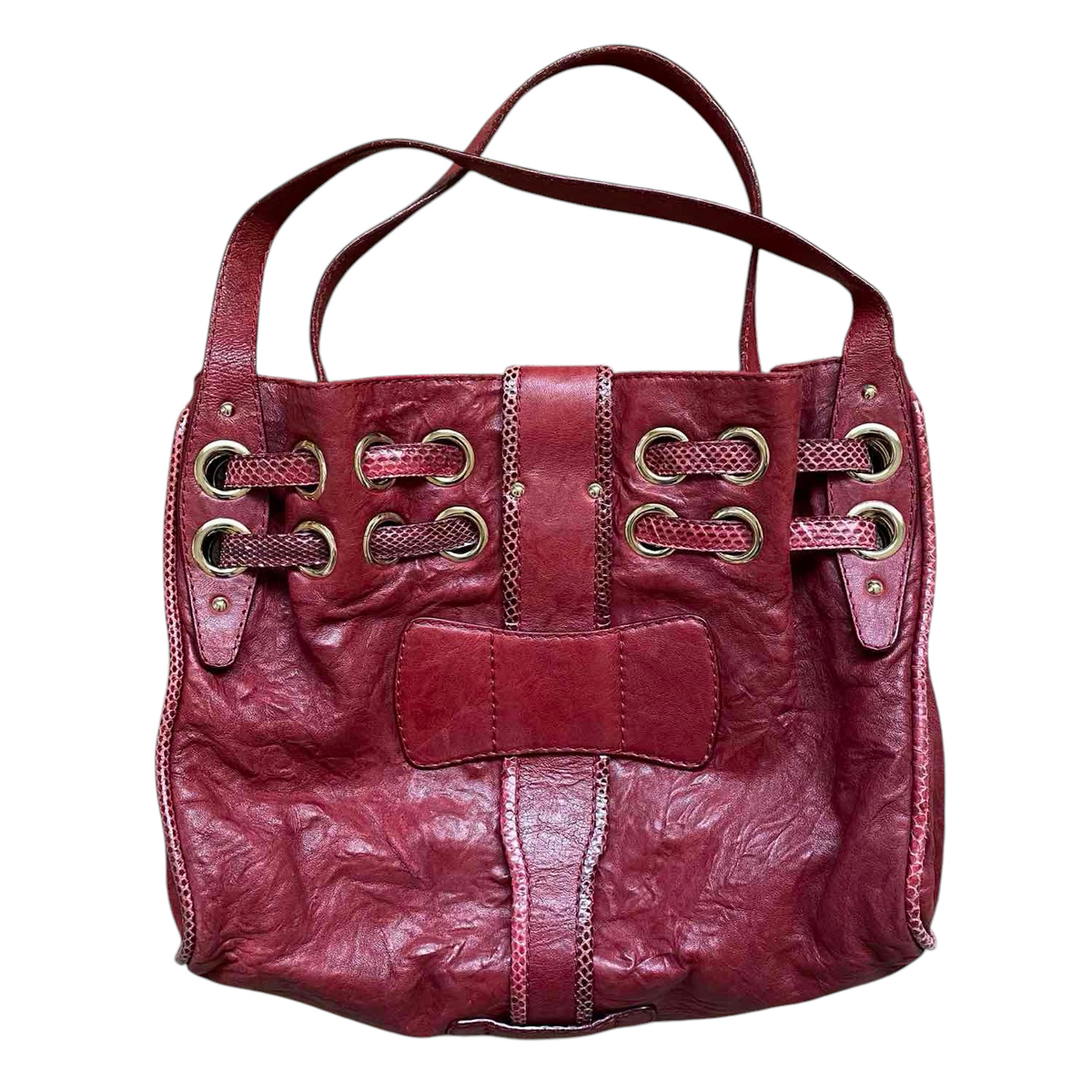 Jimmy choo burgundy leather shoulder bag authentic with COA 16x14x5