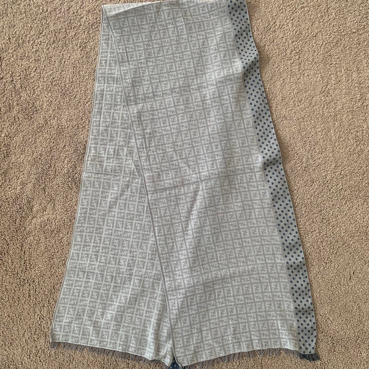 Authentic FENDI unisex All Season monogram silk and cotton scarf