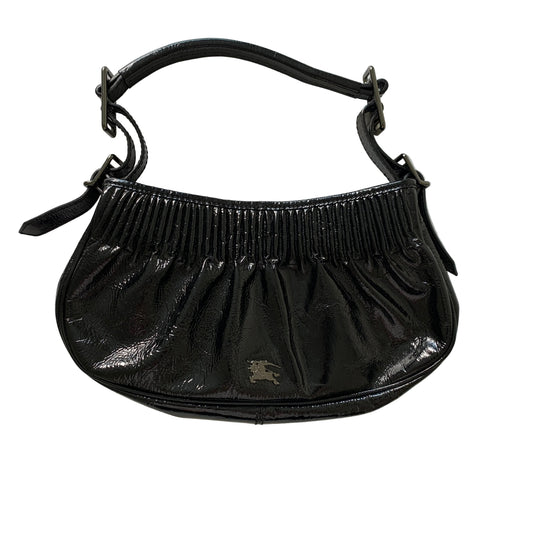 Burberry Black payent Leather shoulder bag authentic with COA