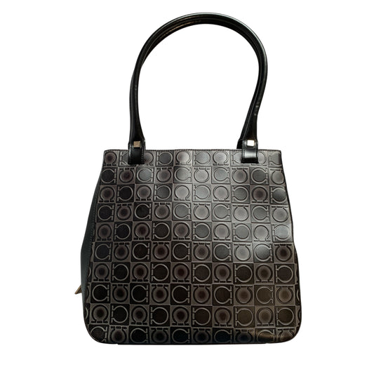 Salvatore Ferragamo full gancini logo embossed shoulder bag authentic with COA
