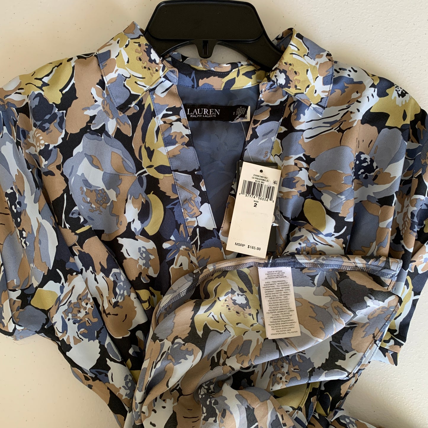 Lauren Ralph Lauren Women’s New Blue short sleeve belted dress size 2