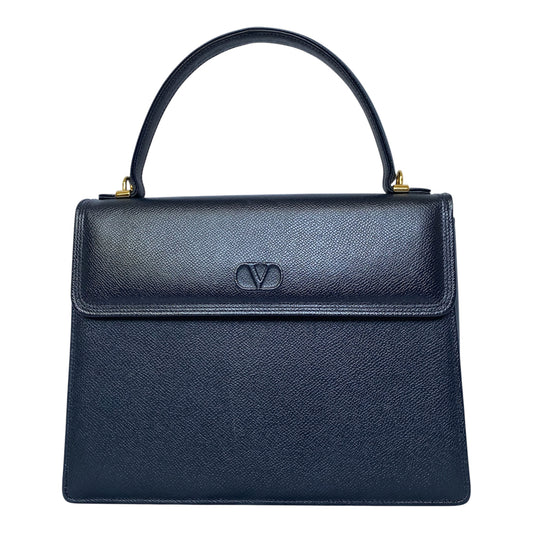 Valentino V logo leather tote bag Authentic with COA 9.8x7.6x2.9
