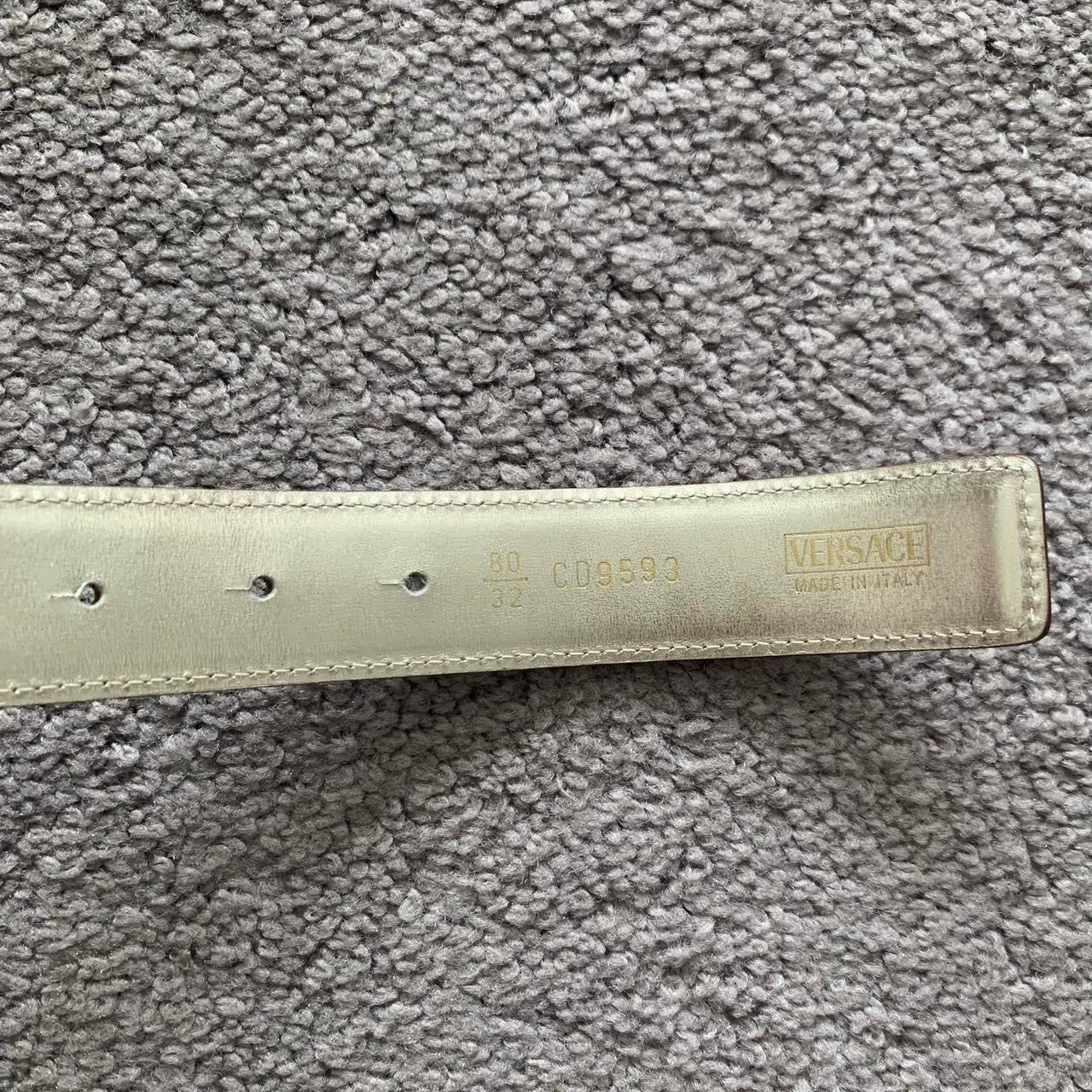 Authentic VERSACE logo ivory exotic leather belt excellent condition size 80cm or 30”