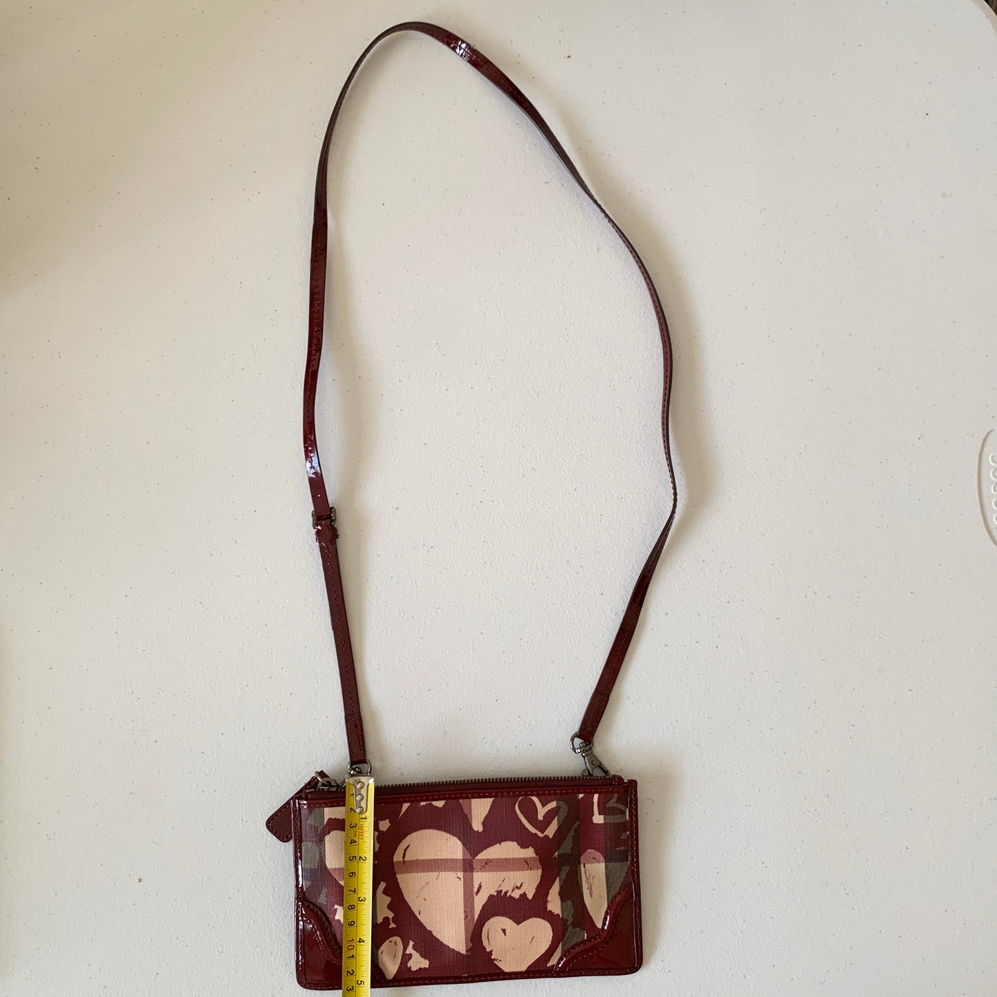 Burberry heart nova check crossbody clutch bag authentic with COA and removable strap