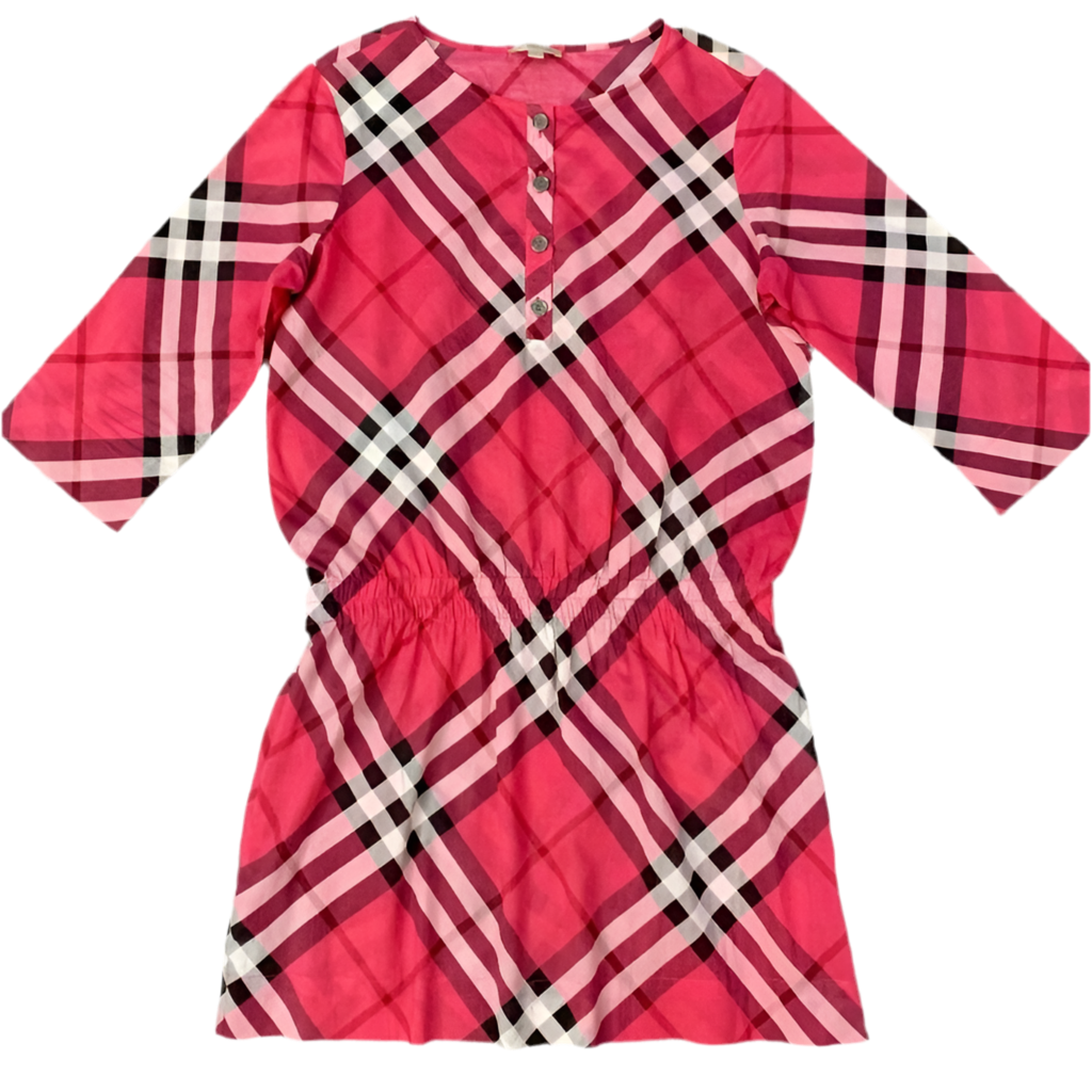Authentic Burberry cotton check dress size M
