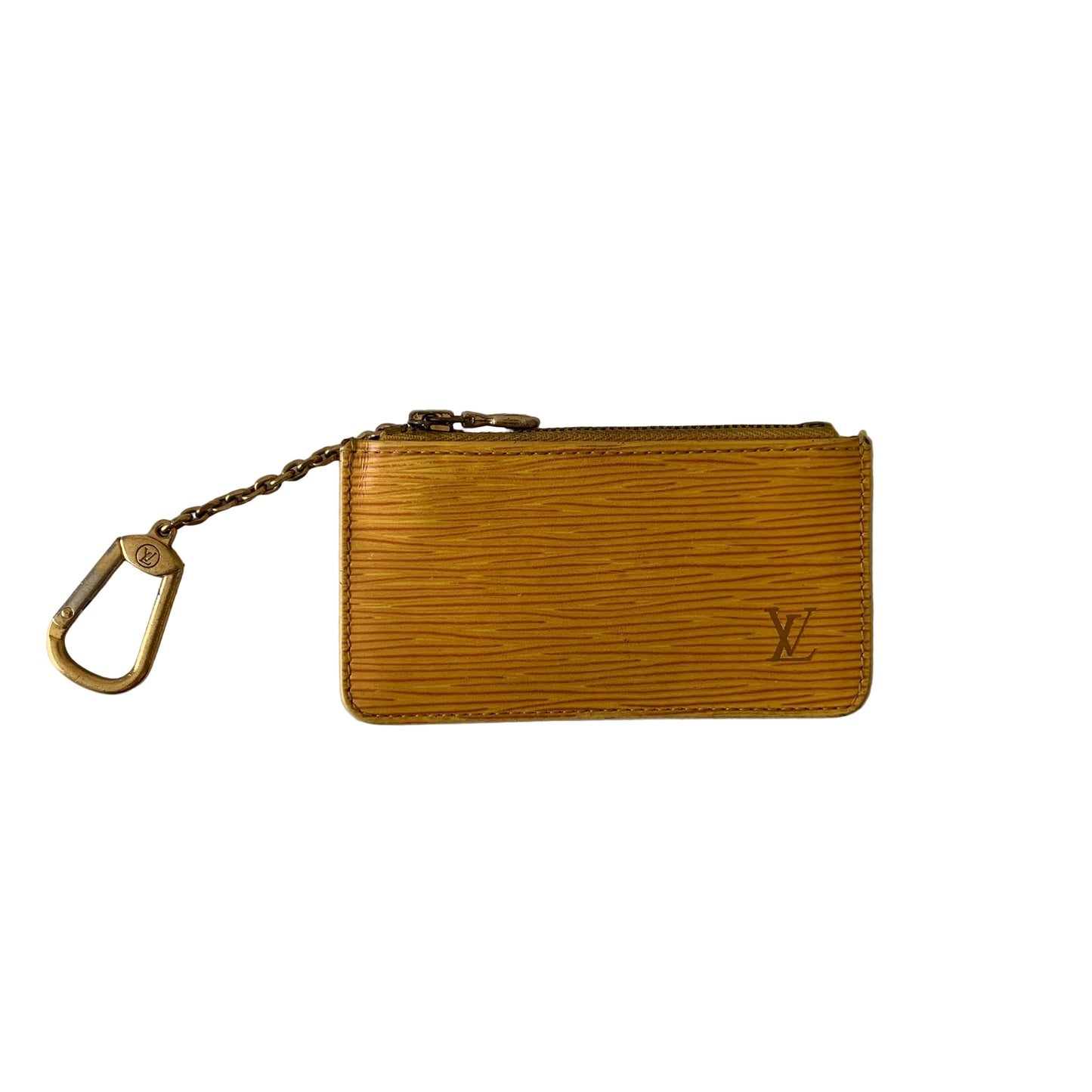 Louis Vuitton yellow Epi leather key pouch CA0997 authentic with COA 5x3