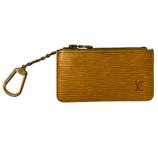 Louis Vuitton yellow Epi leather key pouch CA0997 authentic with COA
