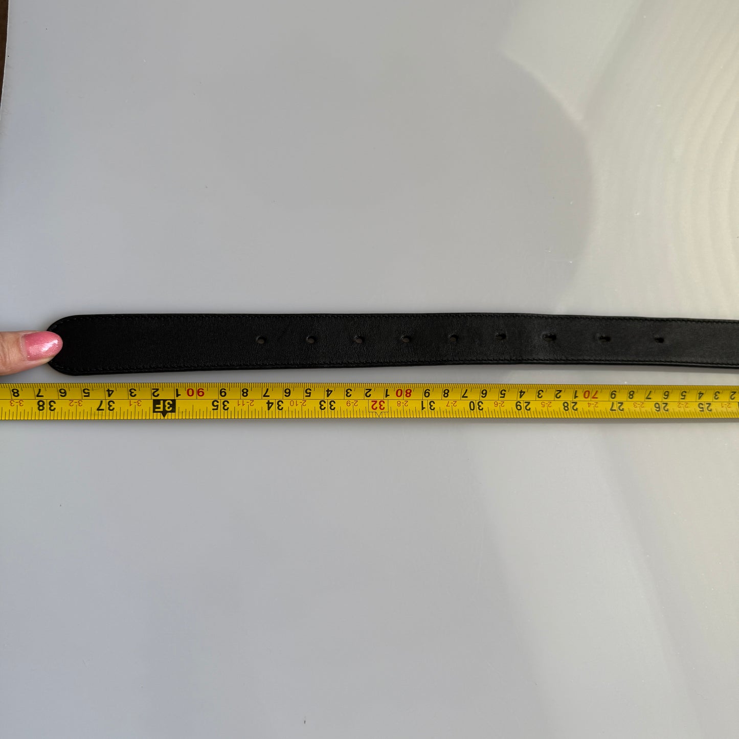 Gucci GG black leather belt unisex authentic with COA 85 cm 34”