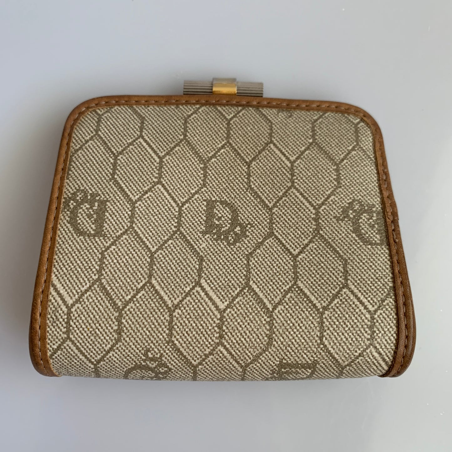 Dior vintage honeycomb Coin pouch authentic with COA 4x3.3