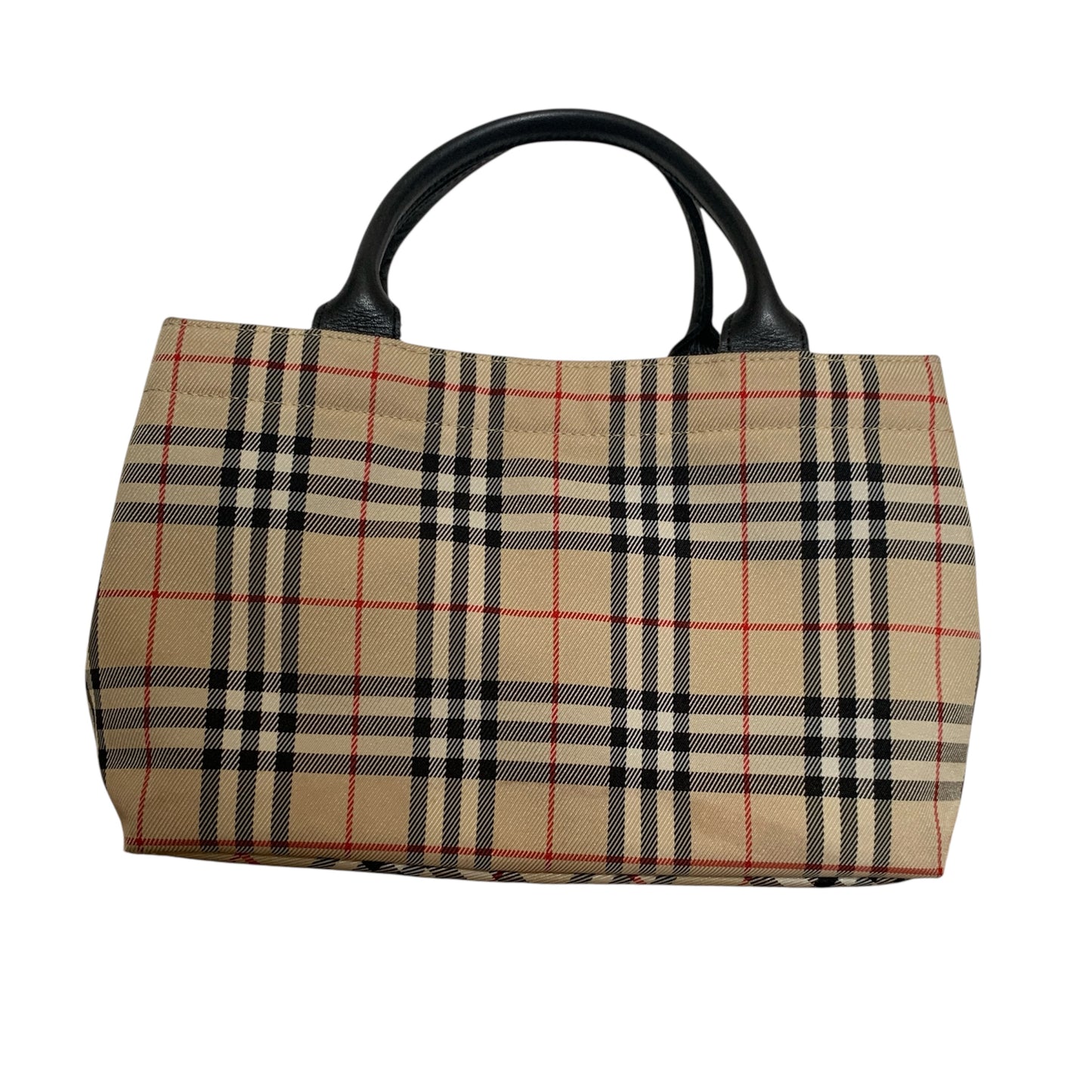 Burberry classic check black leather purse handbag authentic with COA
