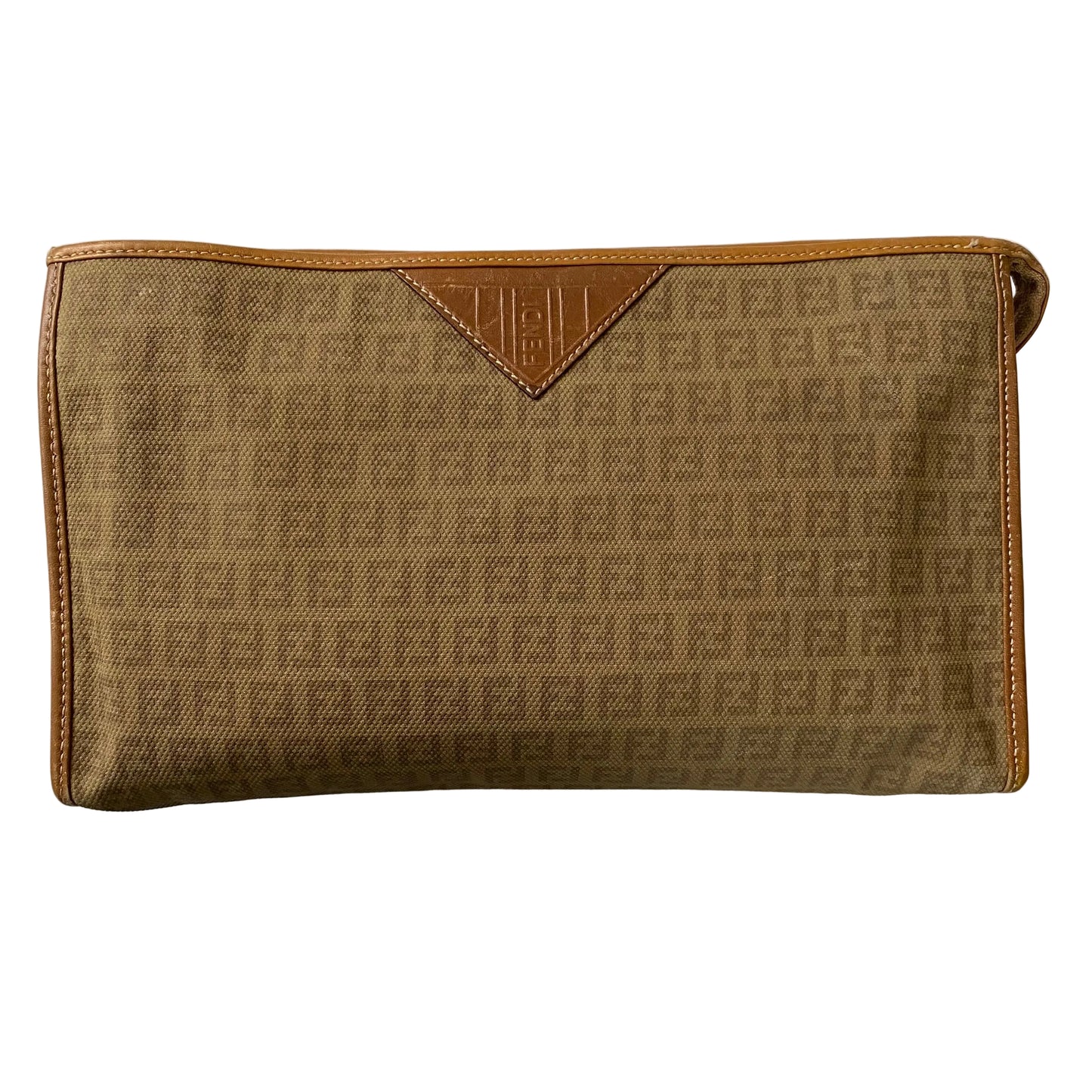 Fendi vintage monogram clutch bag Authentic with COA11.2x7x3.7