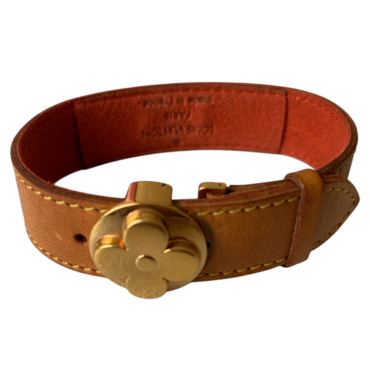 Louis Vuitton monogram leather Bracelet SN0071 authentic with COA box dusty