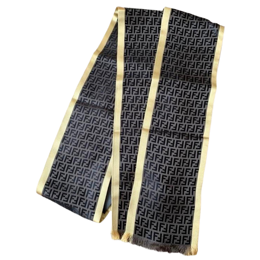 Authentic Fendi FF monogram women’s long silk scarf