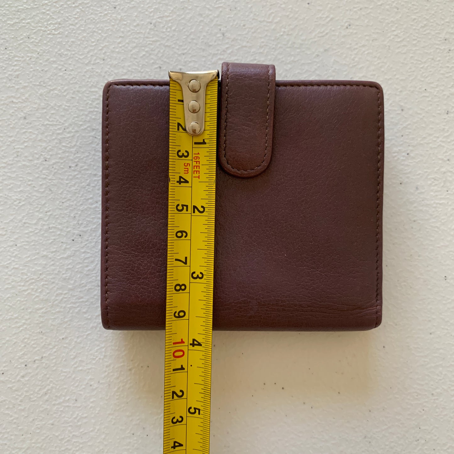 Chanel camellia CC mark burgundy compact leather wallet authentic with COA