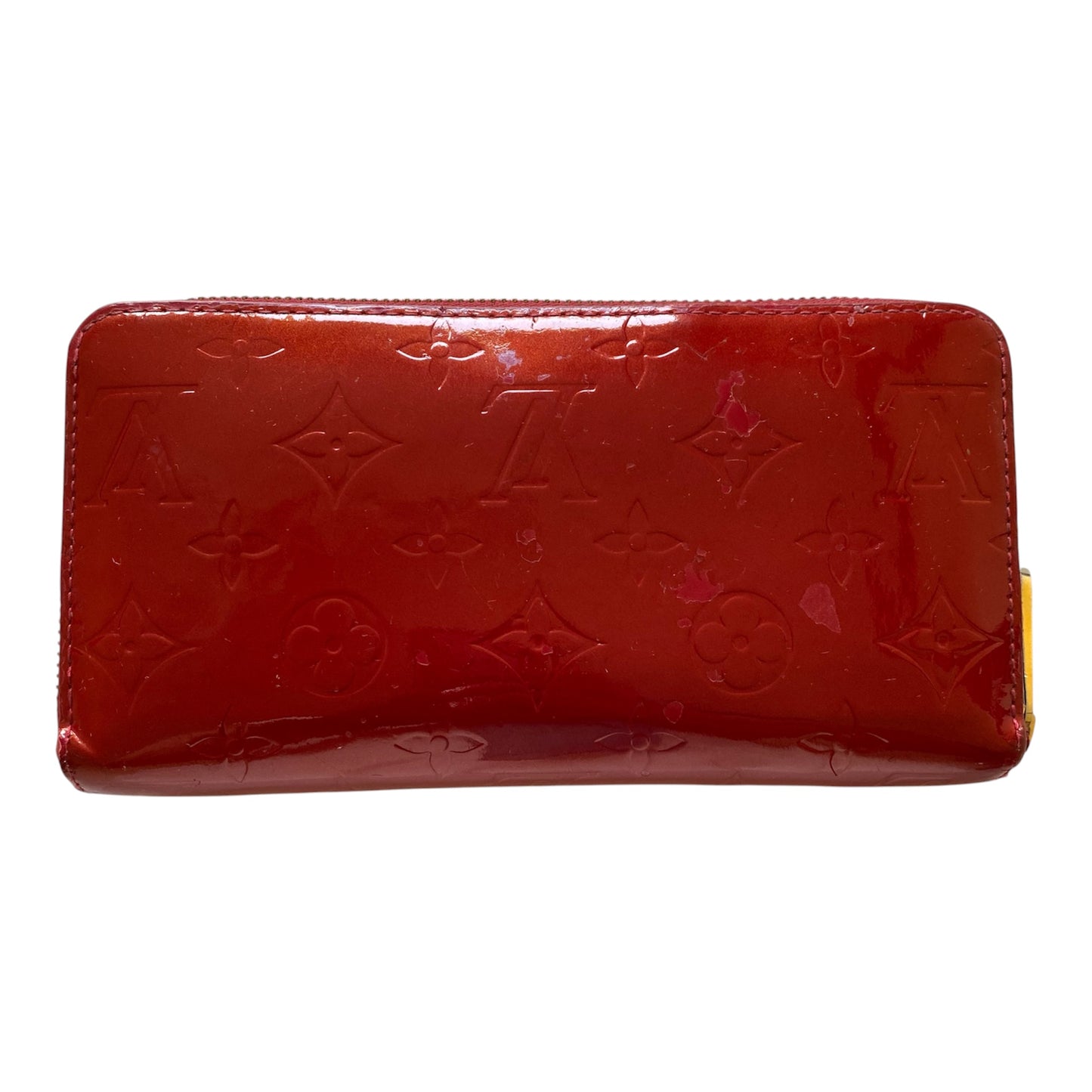 Louis Vuitton red monogram vernis zippy wallet CA4078 Authentic with coa 7.7x4