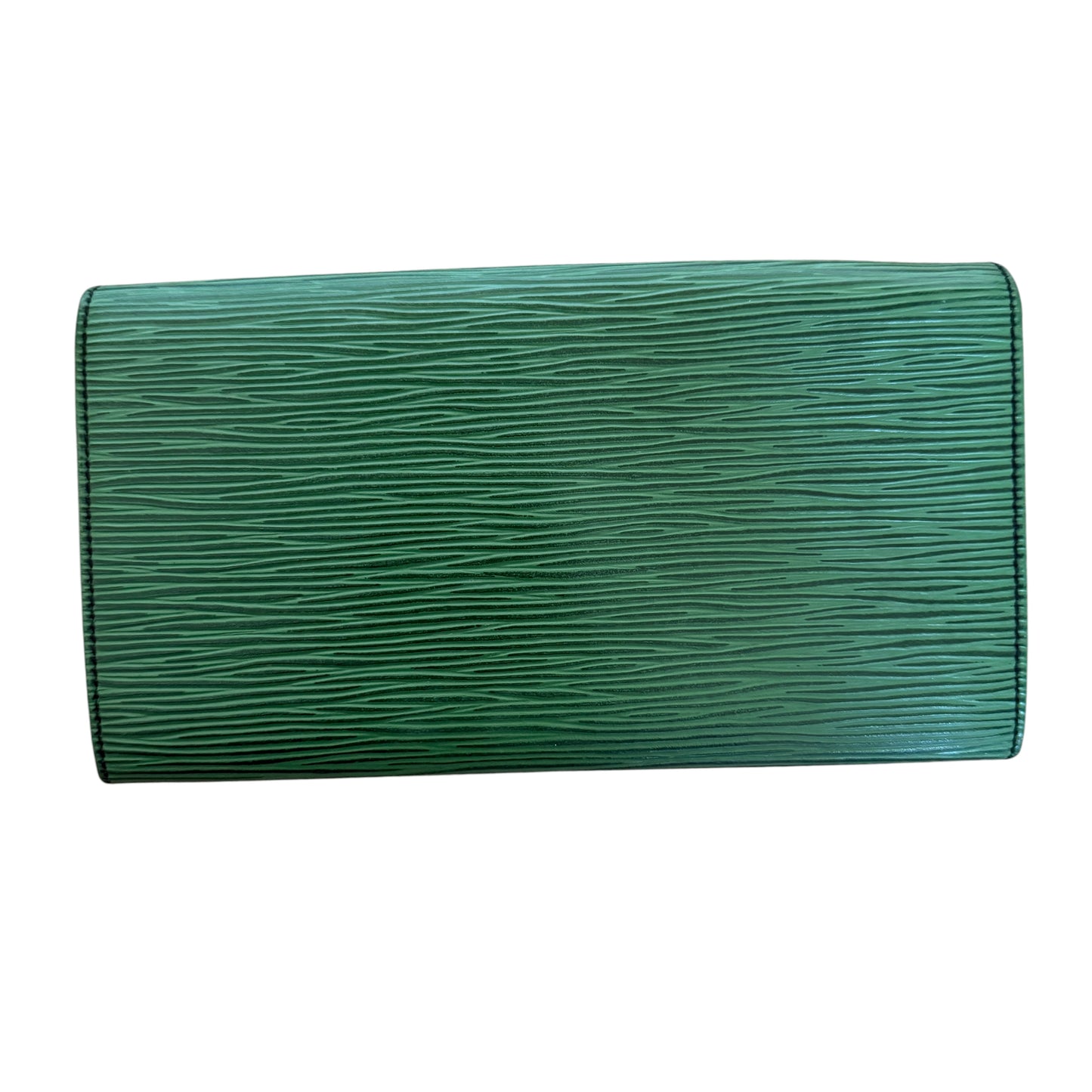 Louis Vuitton green Epi leather long wallet authentic with COA