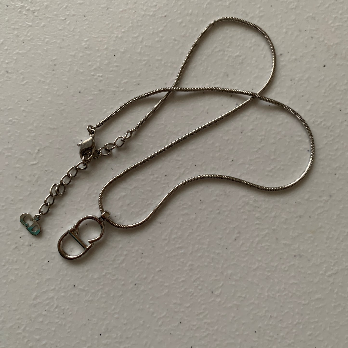 Dior Necklace CD logo pendant adjustable length Authentic with COA