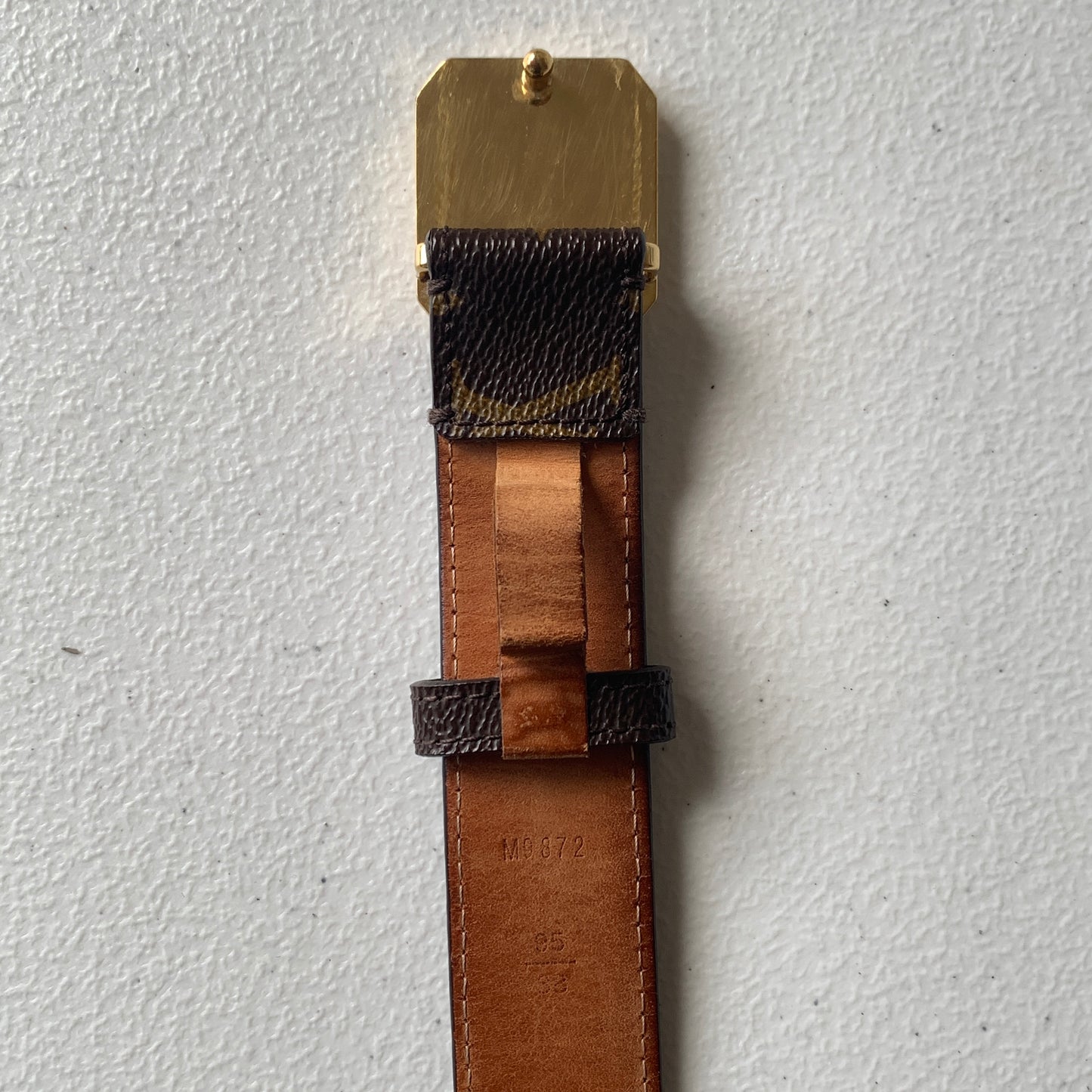 Louis Vuitton monogram unisex belt M9872 Authentic with COA box dusty size 95 cm 38 inch