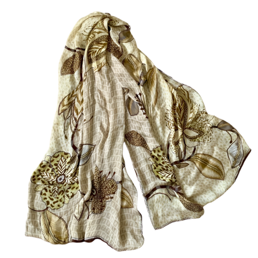 Authentic Fendi FF monogram women’s silk scarf long and large