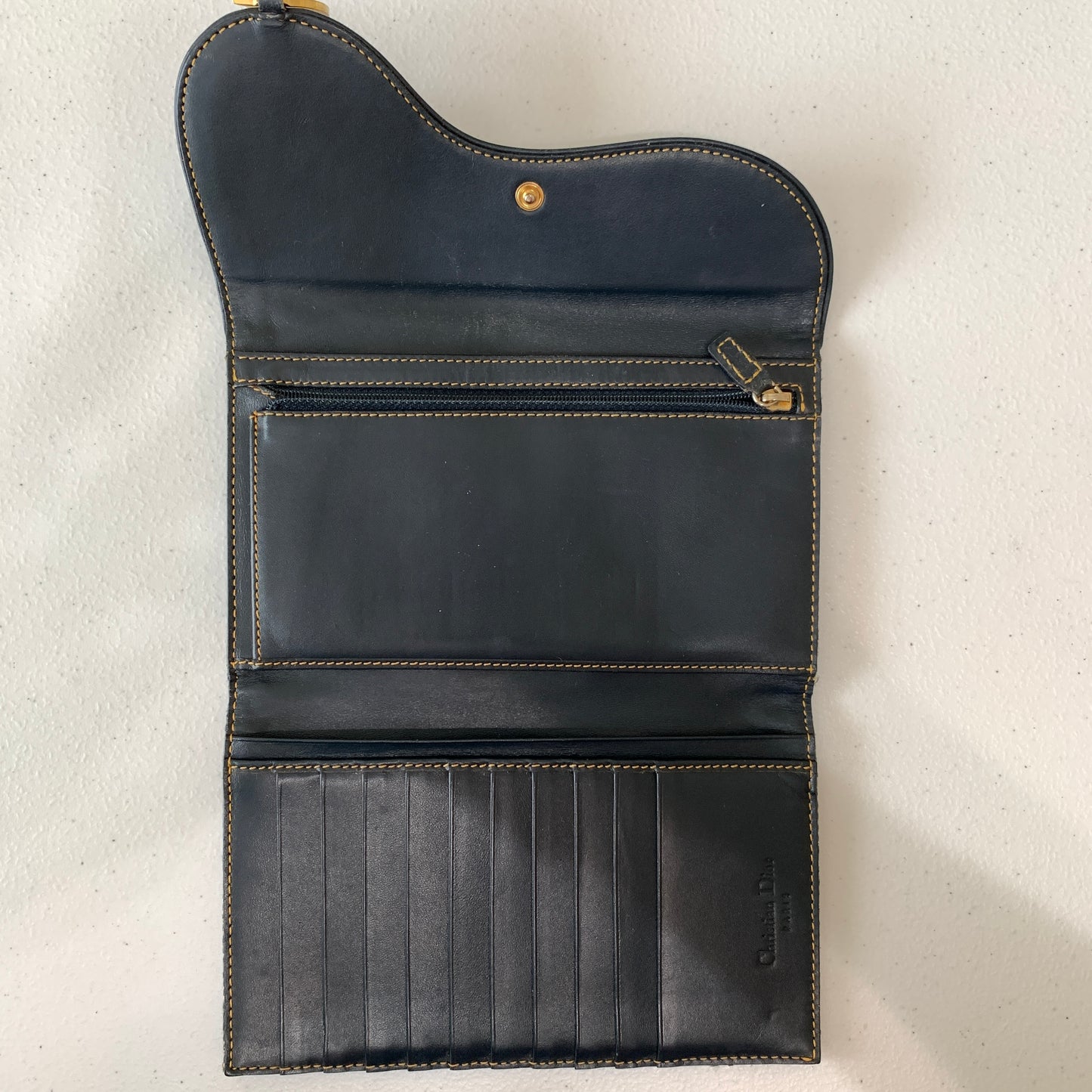 Dior blue trotter saddle Wallet authentic with COA dust bag