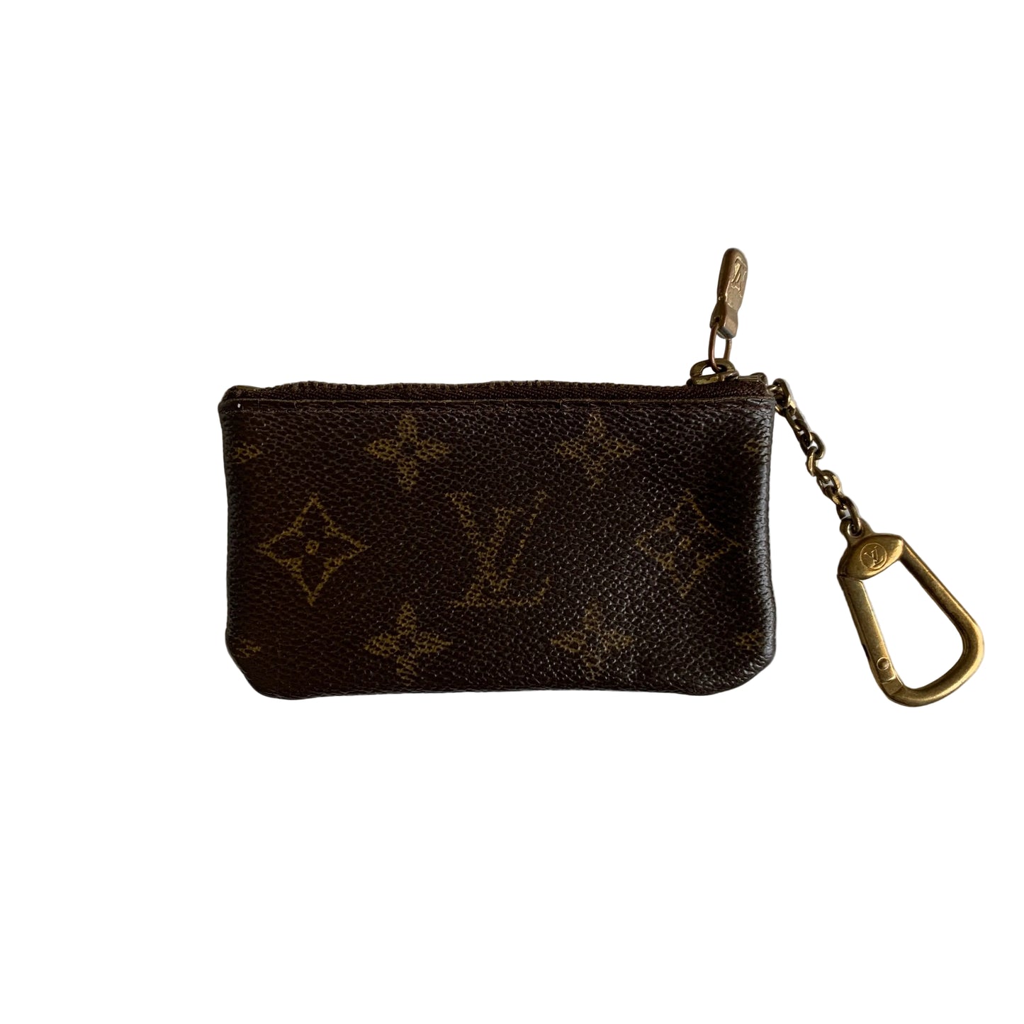 Louis Vuitton monogram vintage brown key pouch CA authentic with COA