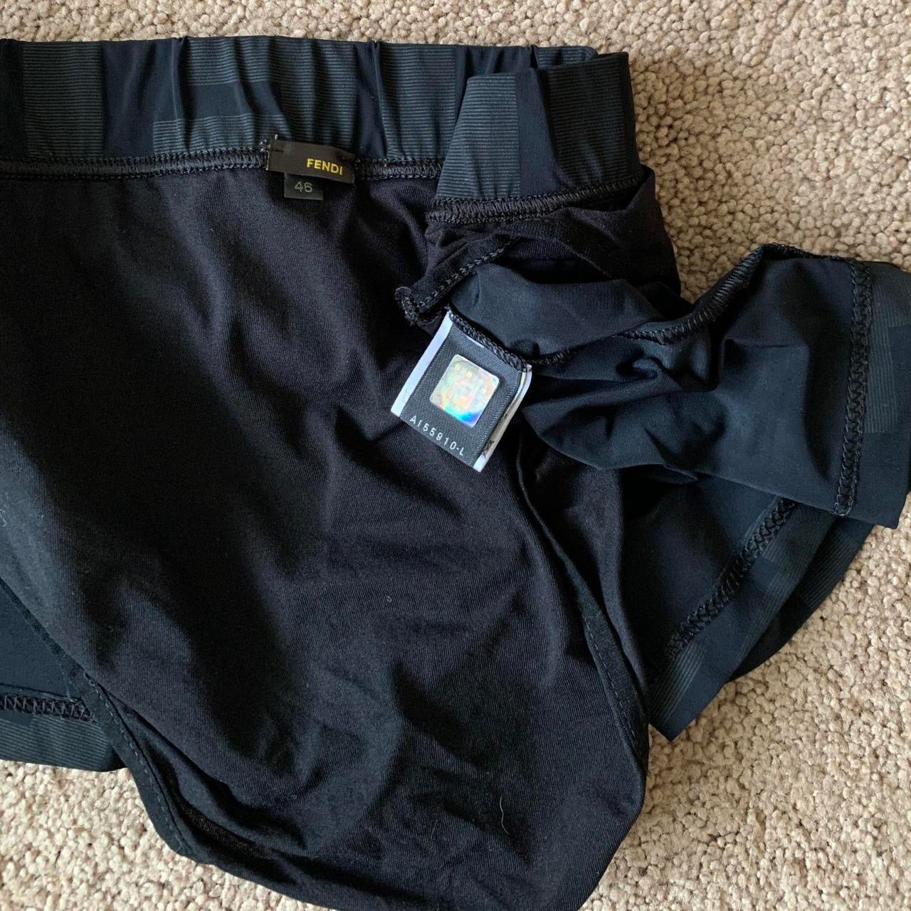 authentic Fendi monogram men’s black swim trunks