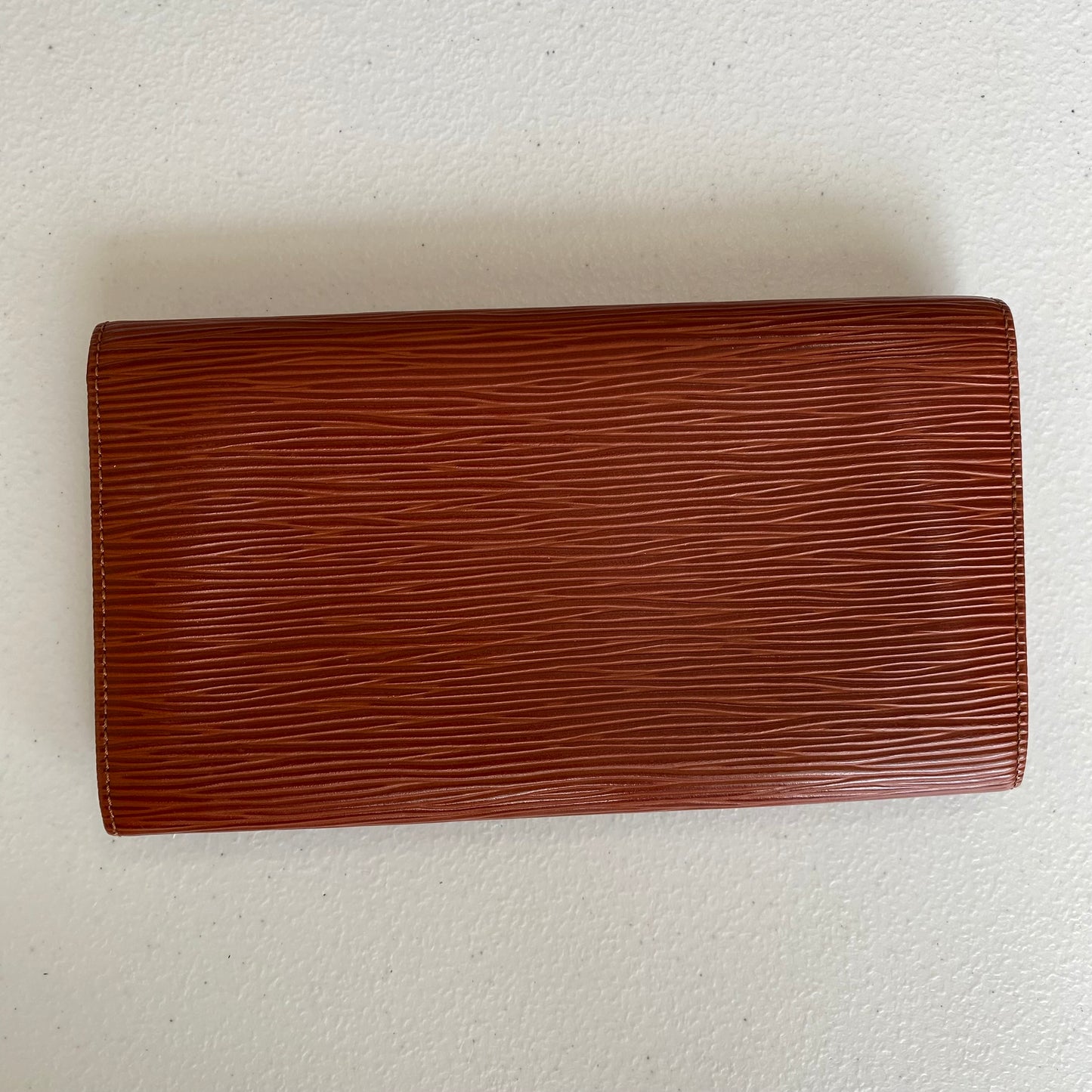 Louis Vuitton brown Epi leather long wallet ca0976 authentic with coa